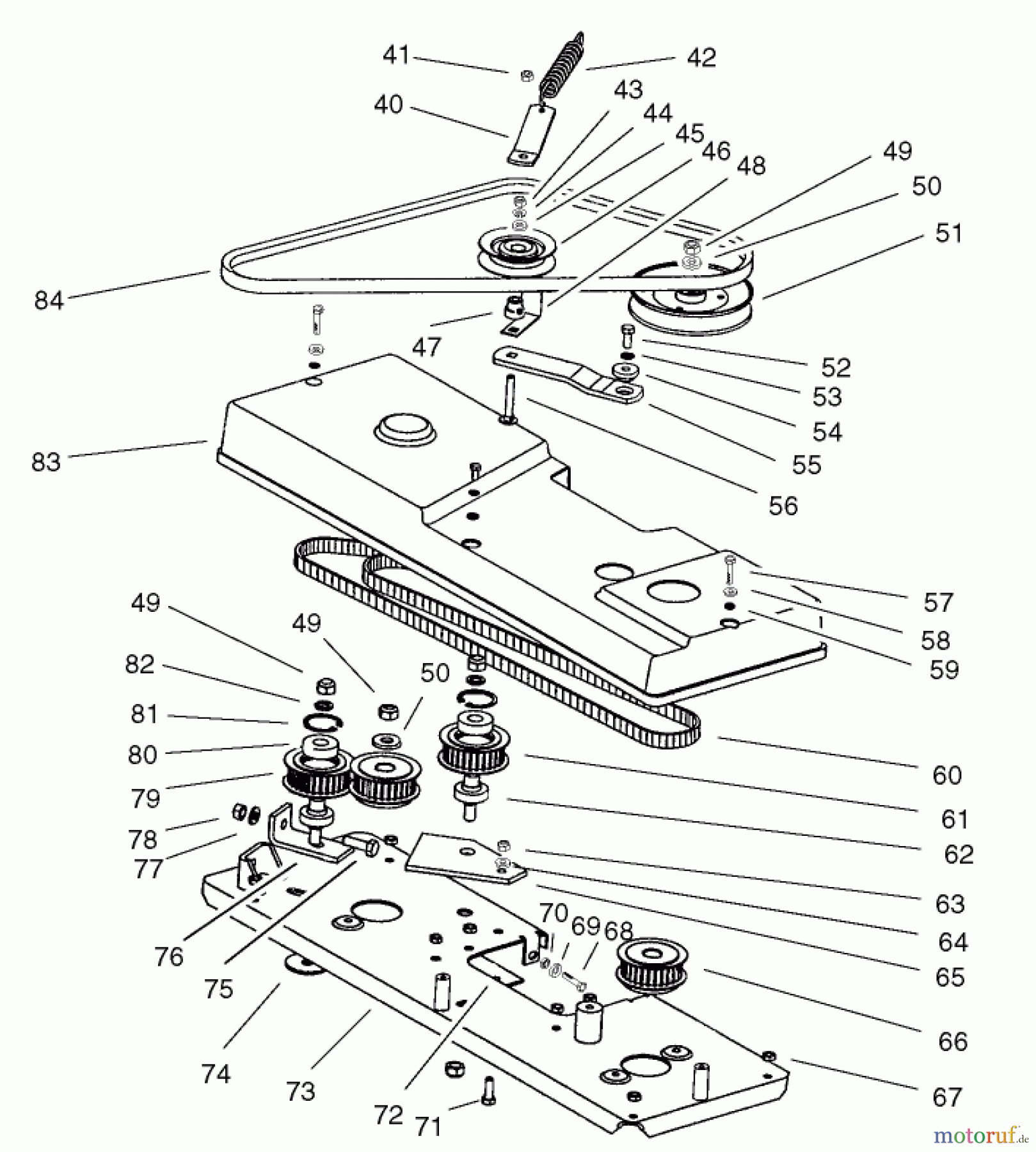  Toro Neu Mowers, Lawn & Garden Tractor Seite 1 74590 (190-DH) - Toro 190-DH Lawn Tractor, 2002 (220000001-220999999) CUTTING PAN ASSEMBLY