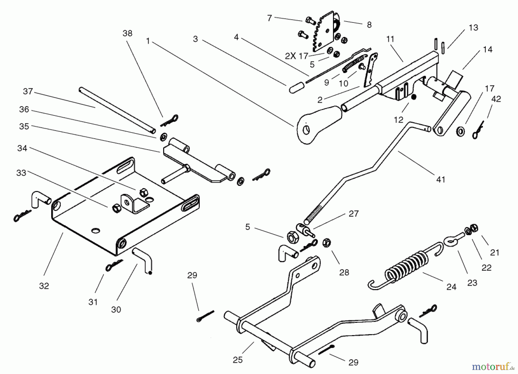  Toro Neu Mowers, Lawn & Garden Tractor Seite 1 74590 (190-DH) - Toro 190-DH Lawn Tractor, 2002 (220000001-220999999) OPERATION MOWER LIFT ASSEMBLY