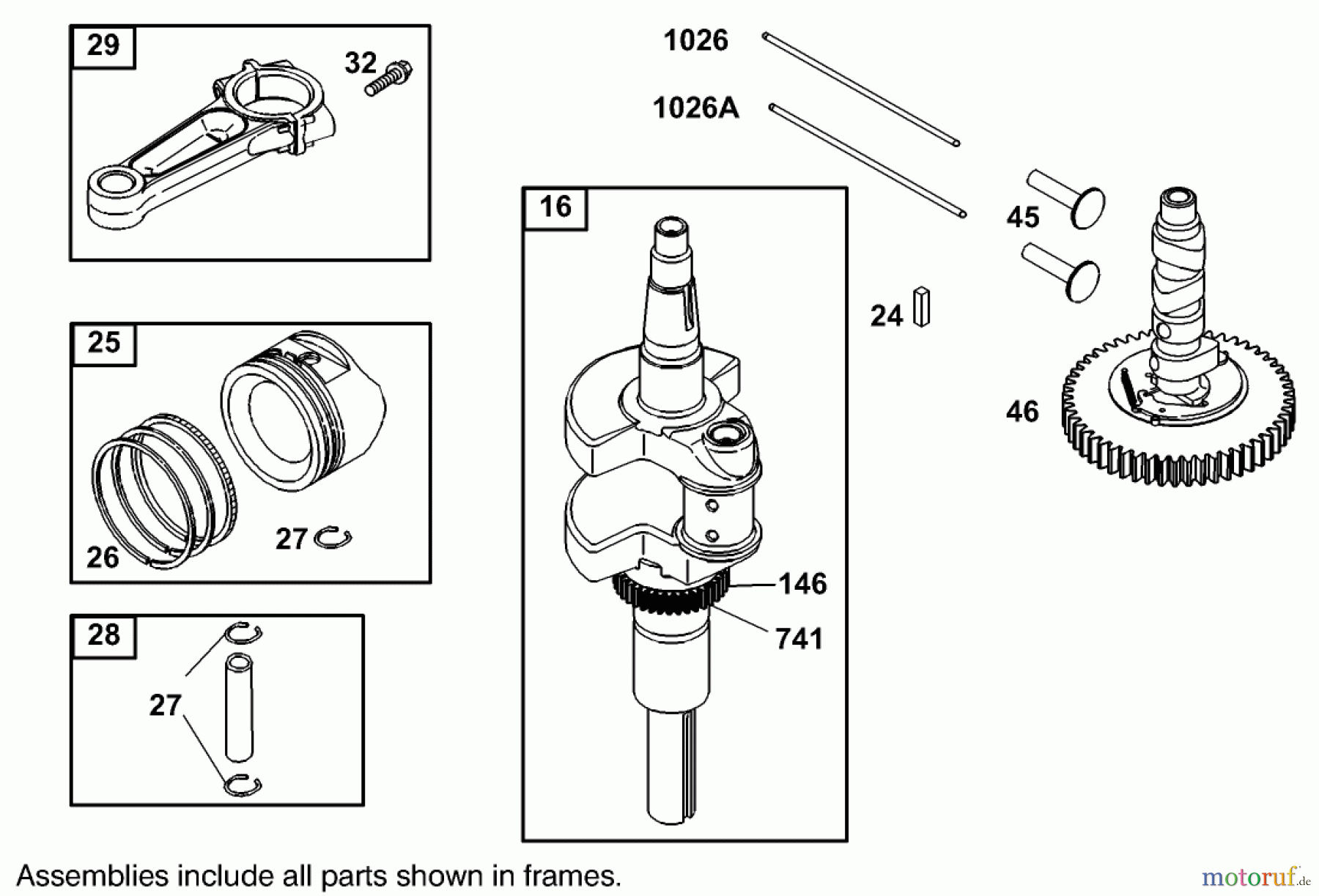 Toro Neu Mowers, Lawn & Garden Tractor Seite 1 74590 (190-DH) - Toro 190-DH Lawn Tractor, 2003 (230000001-230999999) CRANKSHAFT ASSEMBLY ENGINE BRIGGS AND STRATTON MODEL 406770-0157-E1