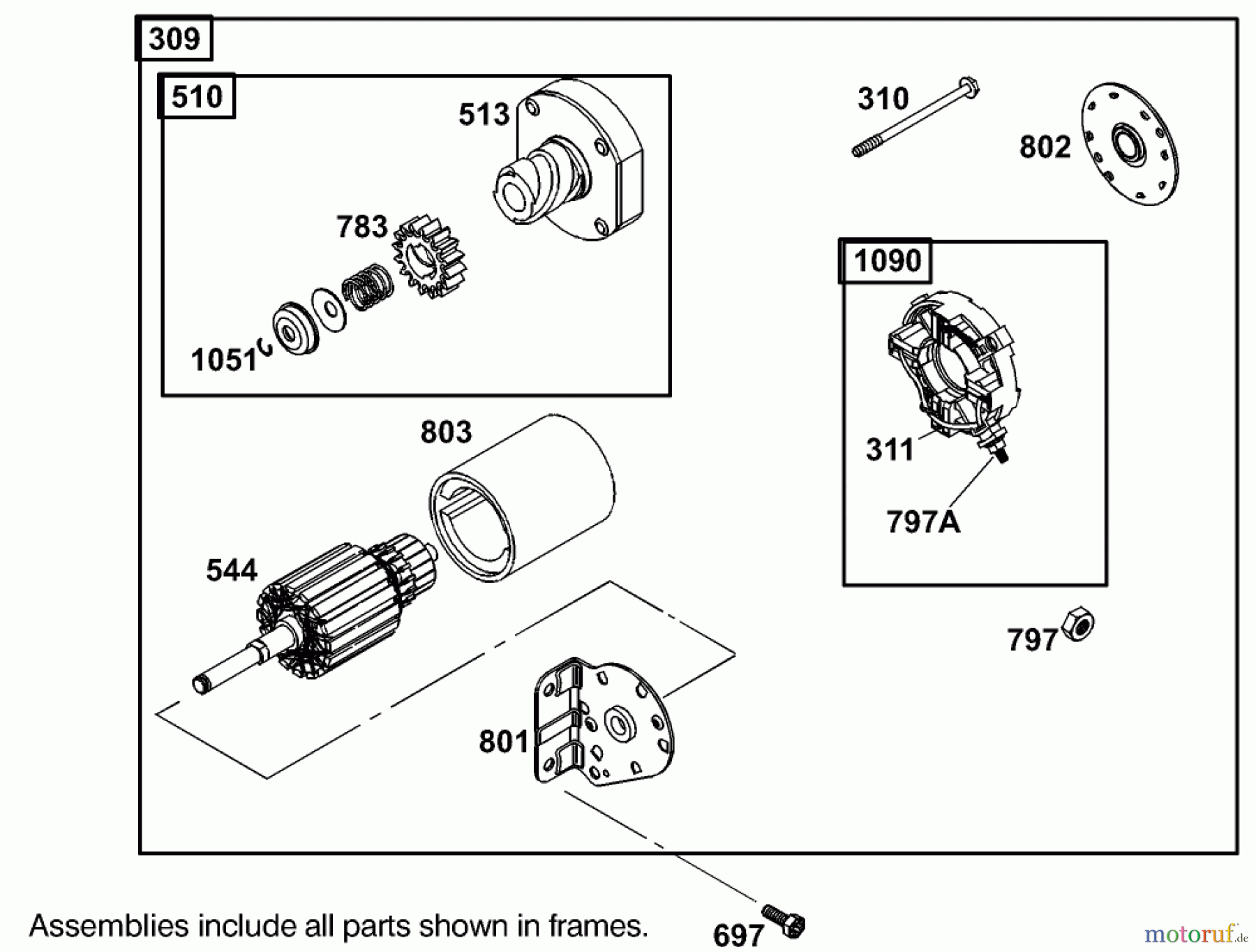 Toro Neu Mowers, Lawn & Garden Tractor Seite 1 74590 (190-DH) - Toro 190-DH Lawn Tractor, 2003 (230000001-230999999) STARTER ASSEMBLY BRIGGS AND STRATTON 406777-0157-E1