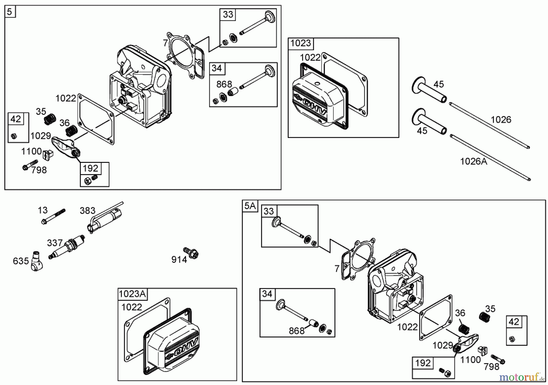 Toro Neu Mowers, Lawn & Garden Tractor Seite 1 74591 (DH 220) - Toro DH 220 Lawn Tractor, 2006 (260000001-260999999) HEAD ASSEMBLY BRIGGS AND STRATTON 441577-0120-E1