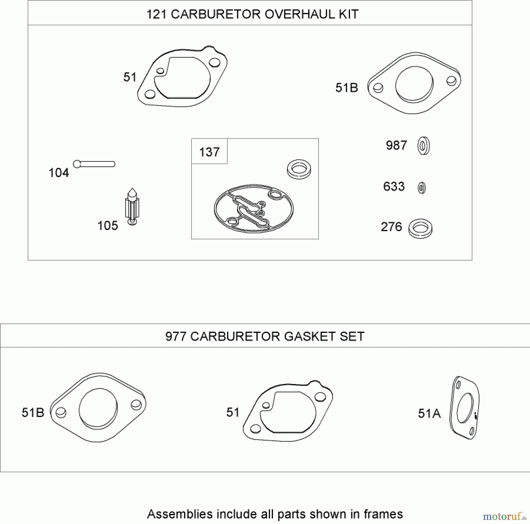 Toro Neu Mowers, Lawn & Garden Tractor Seite 1 74592 (DH 220) - Toro DH 220 Lawn Tractor, 2007 (270000001-270000651) CARBURETOR OVERHAUL KIT BRIGGS AND STRATTON 441677-0136-E1