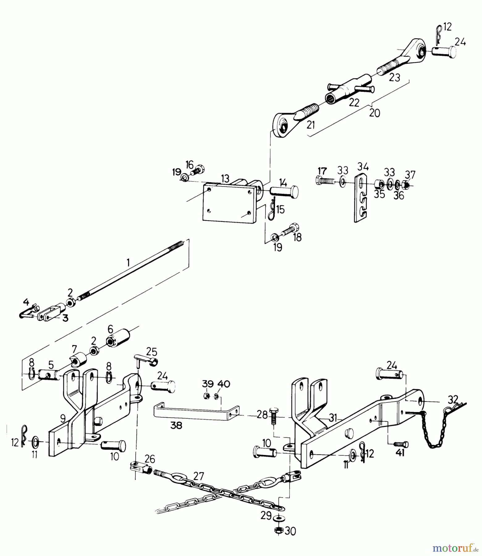 Toro Neu Accessories, Mower 85401 - Toro 3-Point Hitch, 1979 PARTS LIST FOR 3-POINT HITCH FACTORY ORDER NUMBER 8-5401