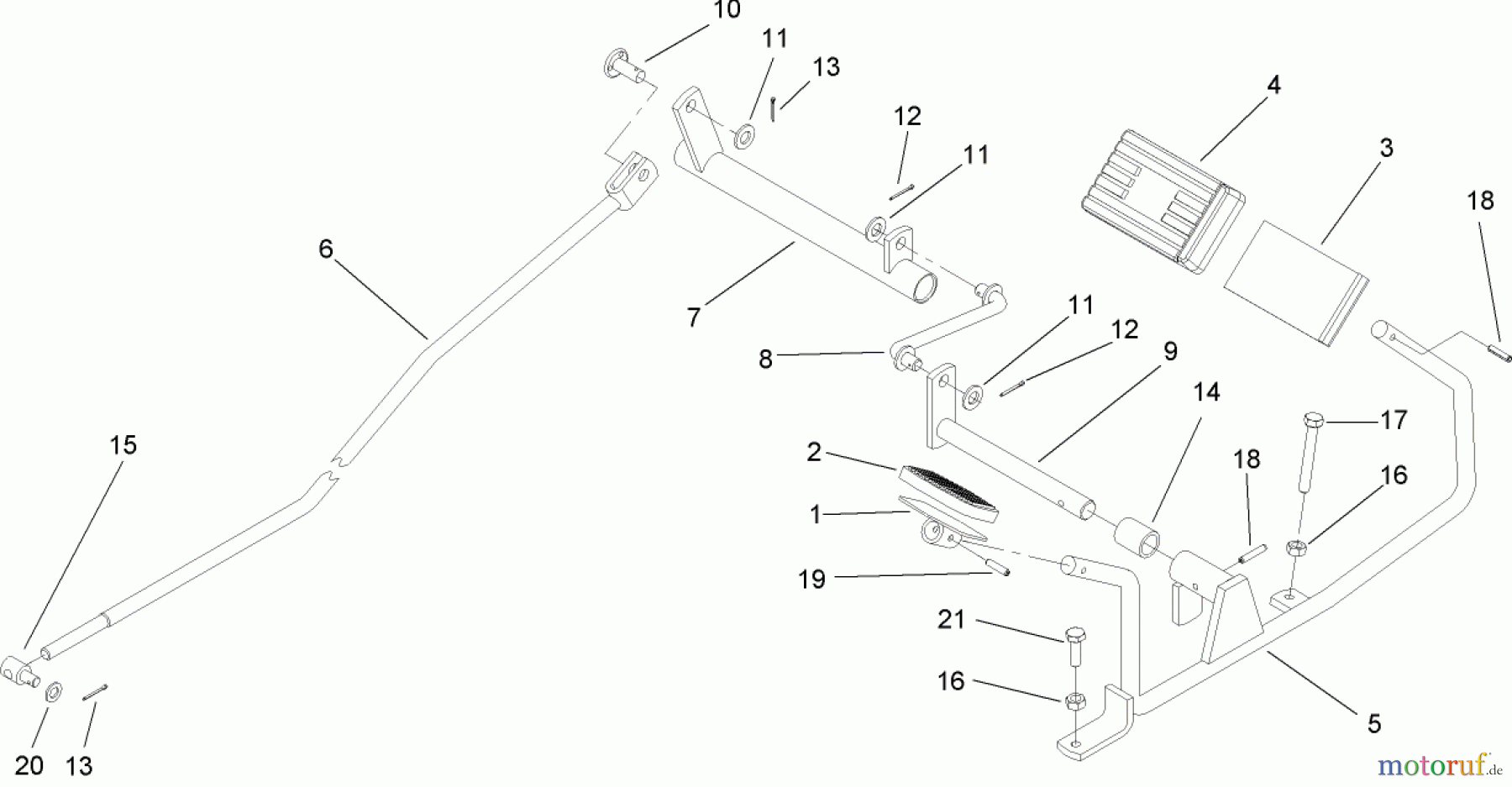 Toro Neu Mowers, Lawn & Garden Tractor Seite 1 74592 (DH 220) - Toro DH 220 Lawn Tractor, 2007 (270000652-270999999) OPERATION AND TRAVEL PEDAL ASSEMBLY