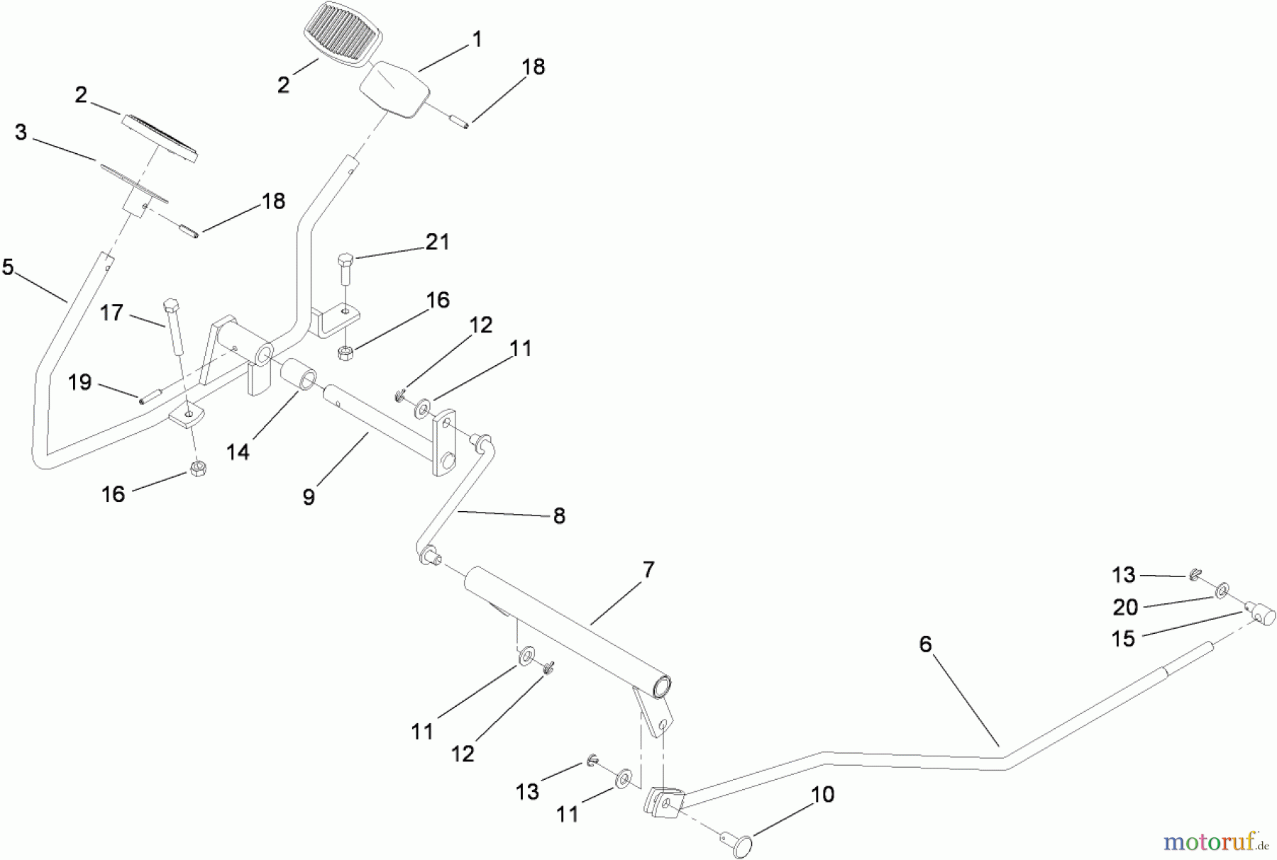 Toro Neu Mowers, Lawn & Garden Tractor Seite 1 74592 (DH 220) - Toro DH 220 Lawn Tractor, 2008 (280000001-280000528) OPERATION - TRAVEL PEDAL ASSEMBLY