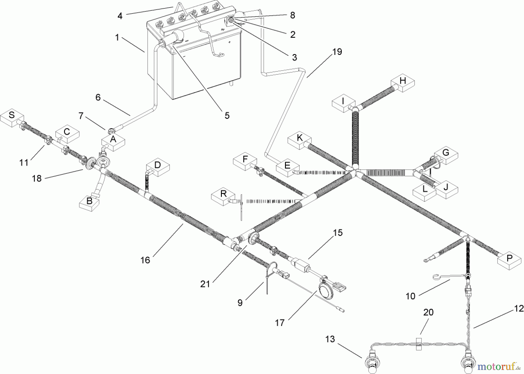 Toro Neu Mowers, Lawn & Garden Tractor Seite 1 74592 (DH 220) - Toro DH 220 Lawn Tractor, 2009 (290000001-290999999) HARNESS ASSEMBLY