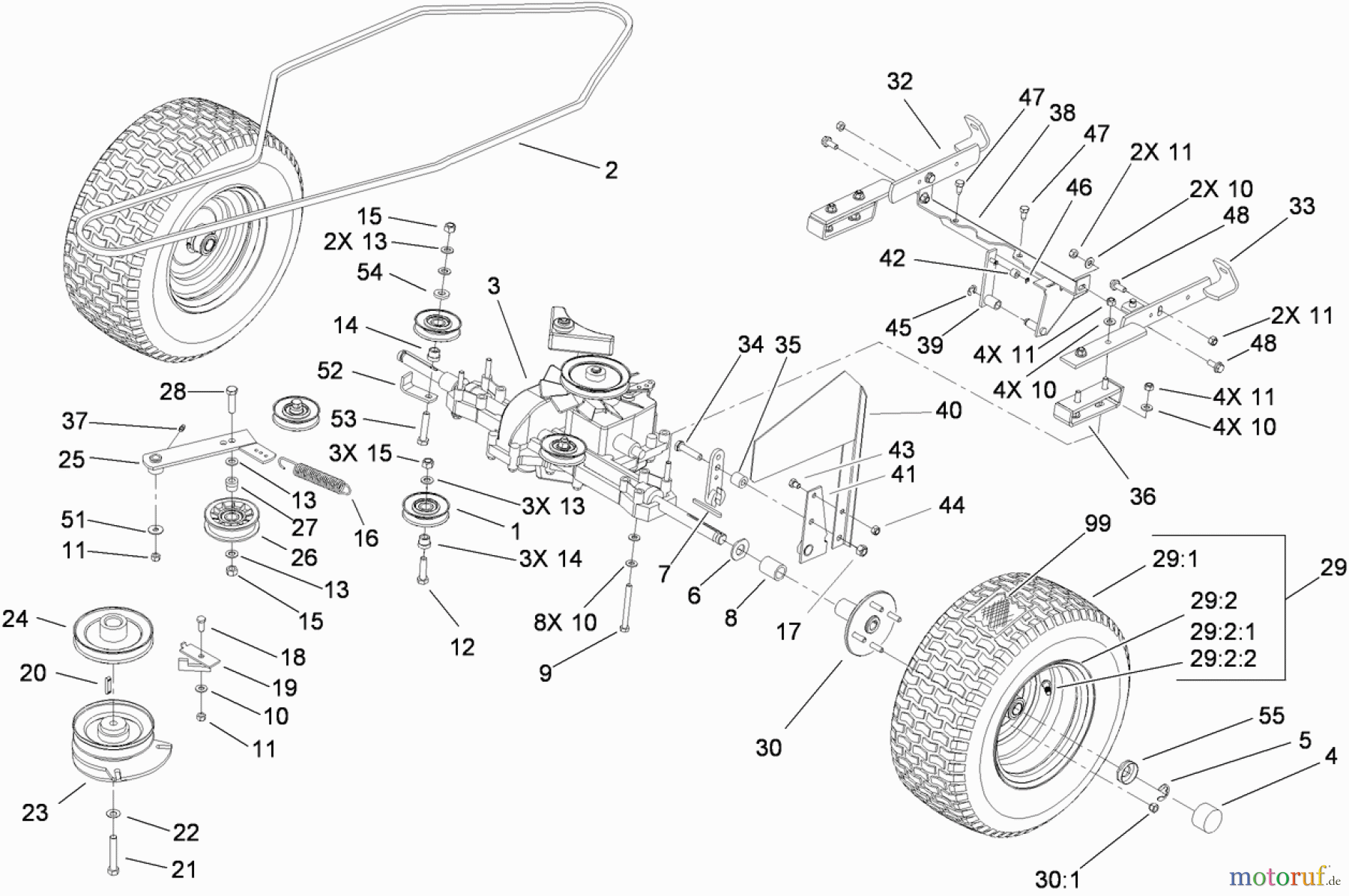 Toro Neu Mowers, Lawn & Garden Tractor Seite 1 74592 (DH 220) - Toro DH 220 Lawn Tractor, 2009 (290000001-290999999) TRANSMISSION ASSEMBLY