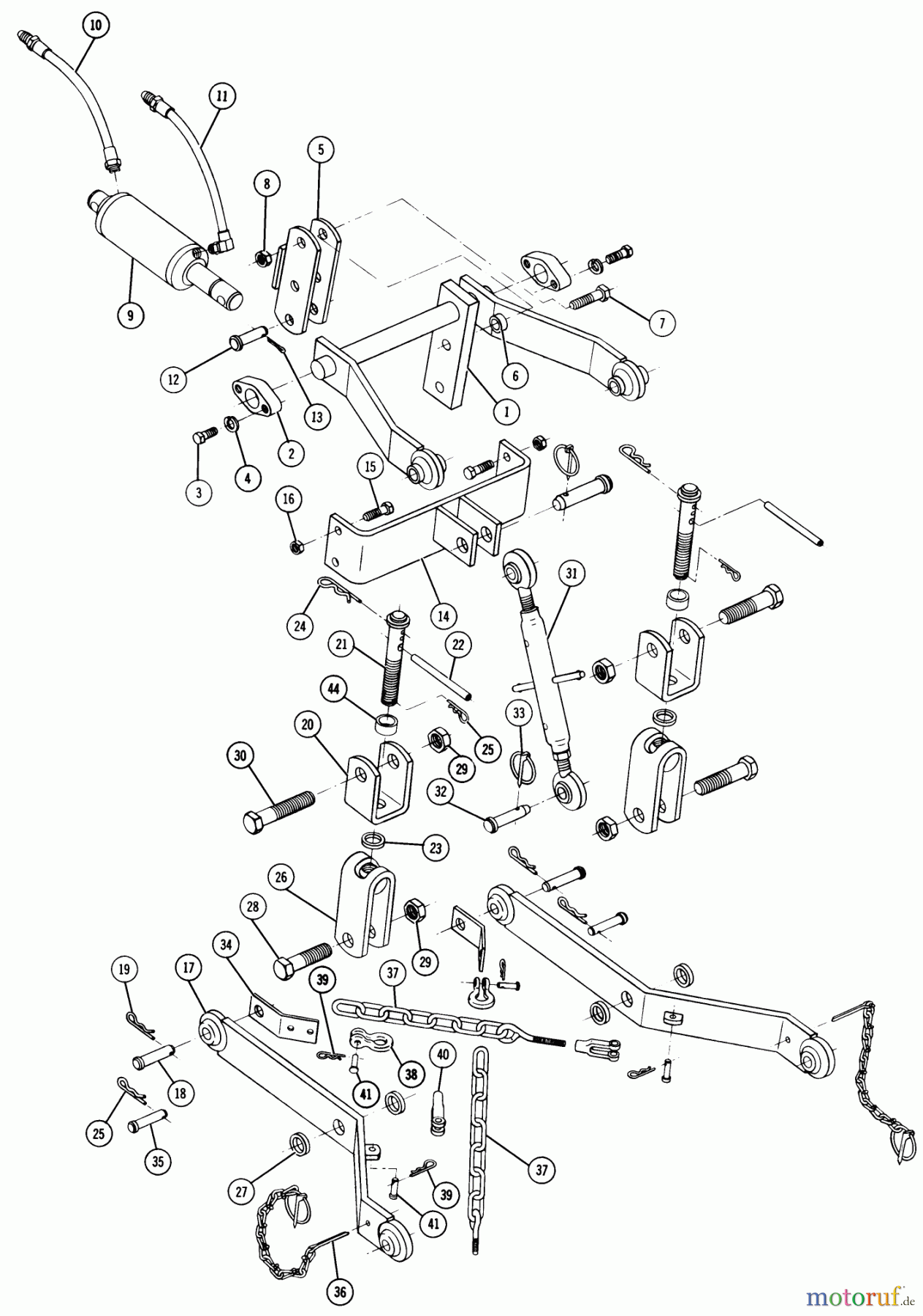 Toro Neu Accessories, Mower 85422 - Toro 3-Point Hitch, 1981 3-POINT HITCH (FACTORY ORDER NO. 8-5422) (FOR 1973 18HP AUTOMATIC-1974 &1975 D SERIES TRACTORS)