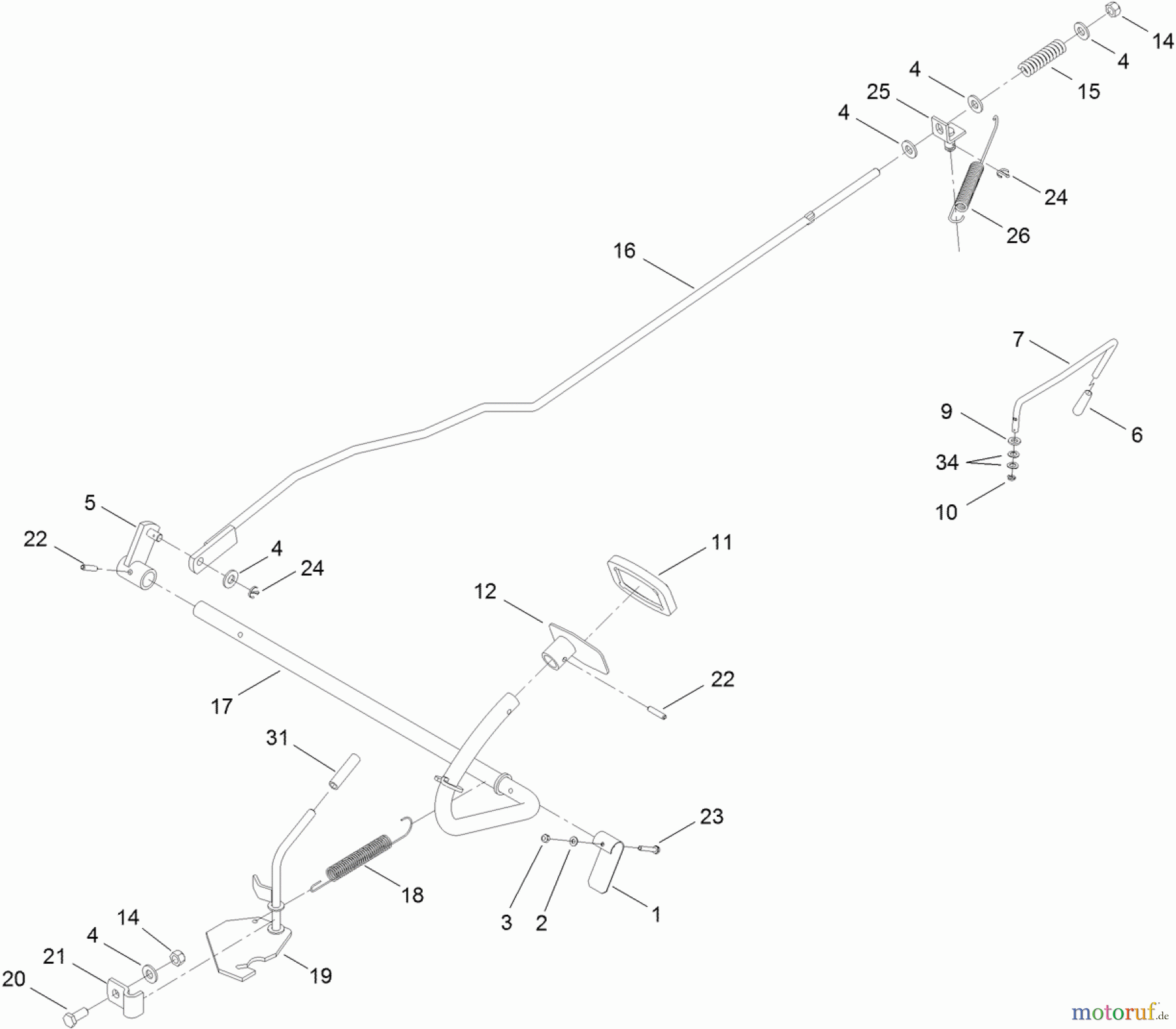  Toro Neu Mowers, Lawn & Garden Tractor Seite 1 74593 (DH 220) - Toro DH 220 Lawn Tractor, 2011 (311000001-311000400) OPERATION - BRAKE AND BYPASS ASSEMBLY