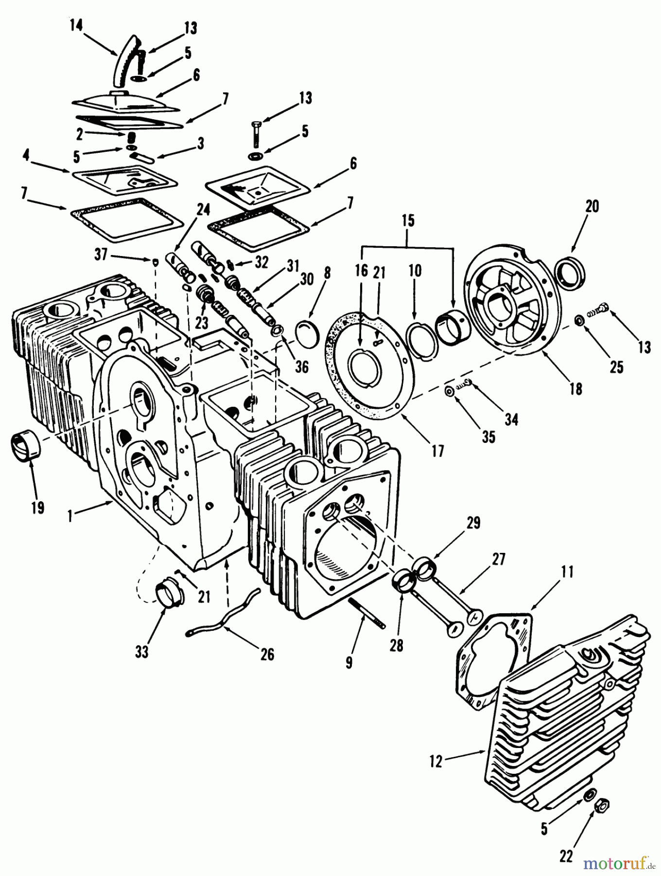 Toro Neu Mowers, Lawn & Garden Tractor Seite 2 81-20KS01 (D-200) - Toro D-200 Automatic Tractor, 1978 D-160 ONAN ENGINE, CYLINDER BLOCK GROUP