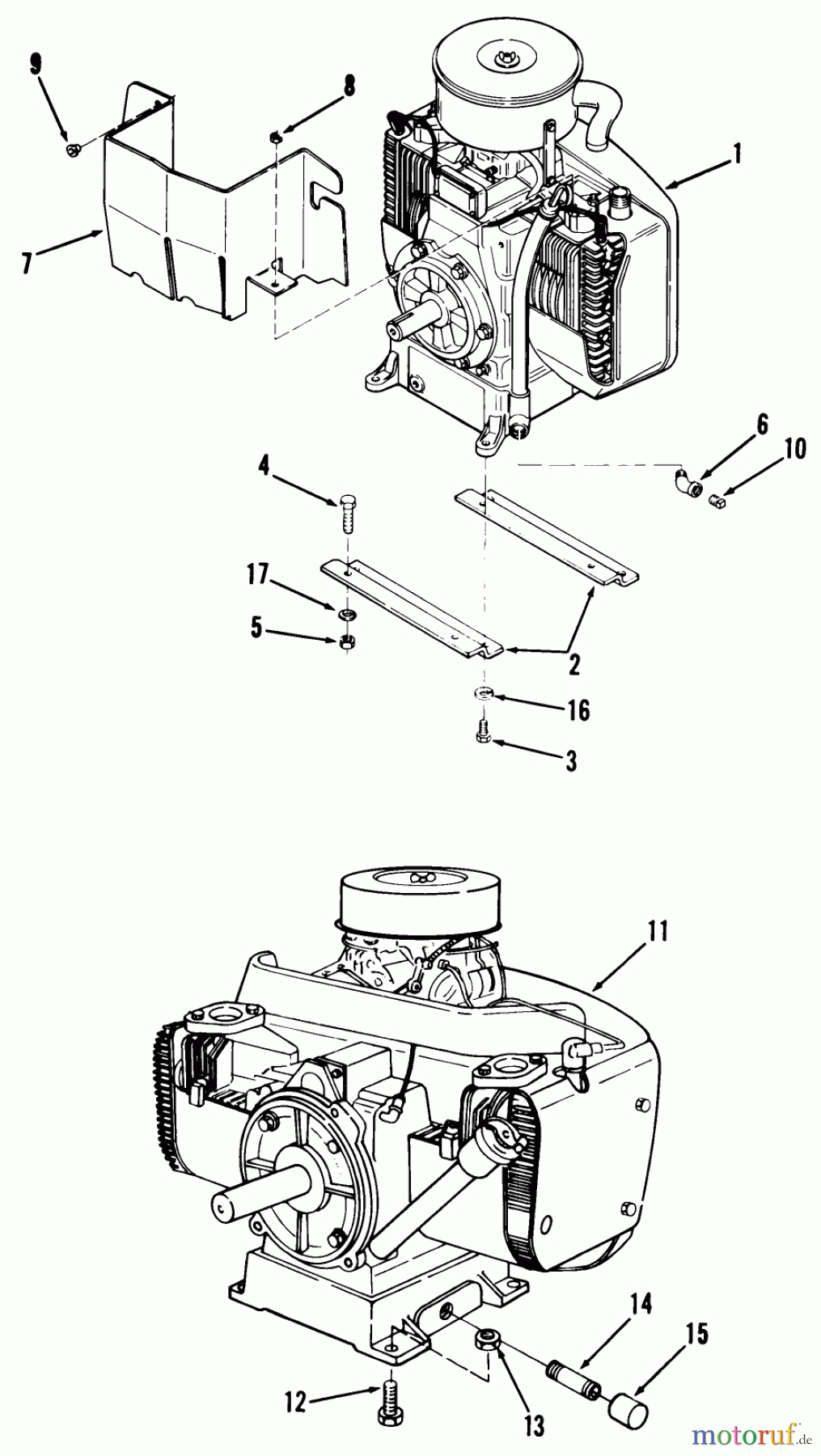 Toro Neu Mowers, Lawn & Garden Tractor Seite 2 81-20KS01 (D-200) - Toro D-200 Automatic Tractor, 1978 ENGINES AND MOUNTING HARDWARE