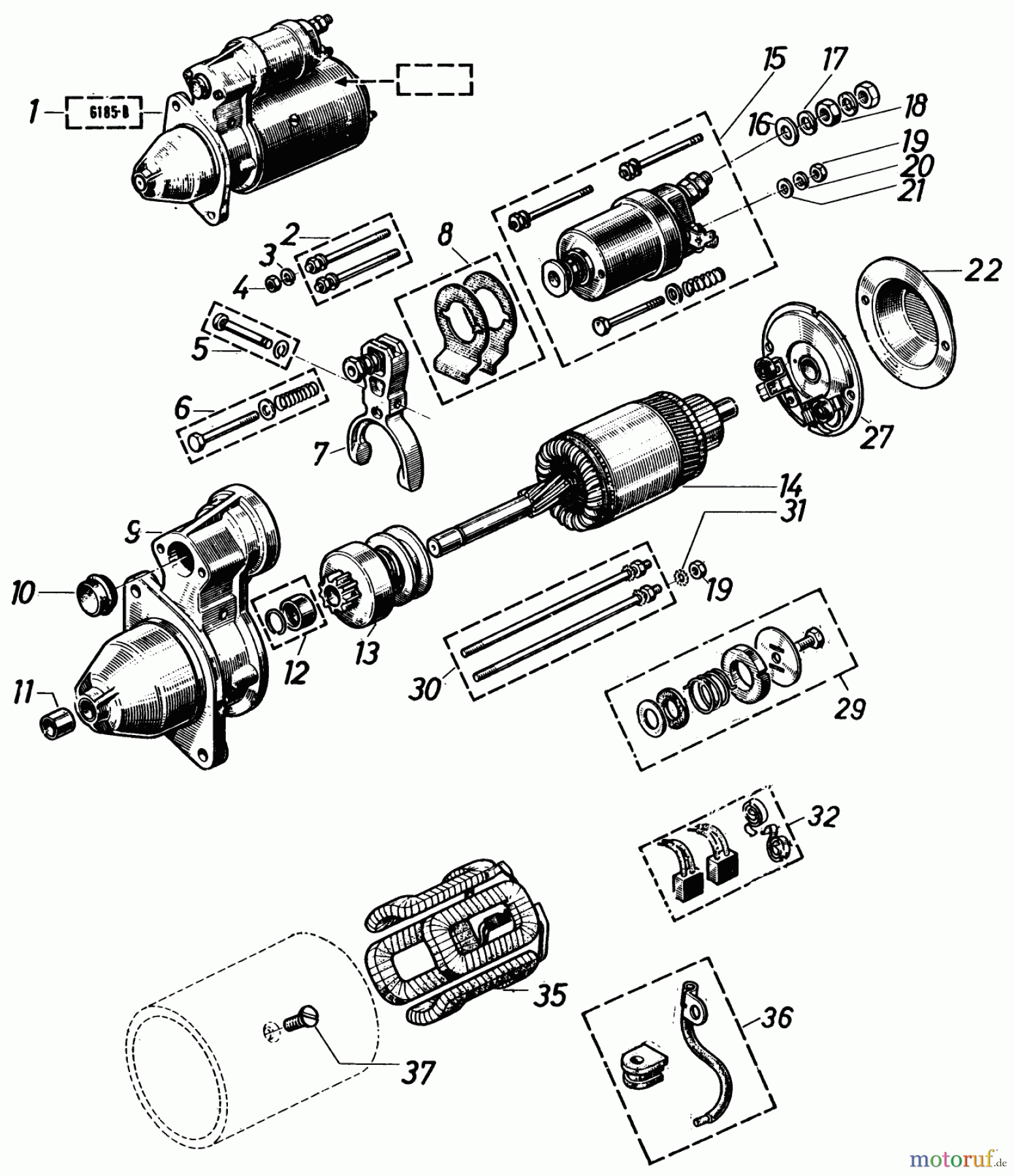 Toro Neu Mowers, Lawn & Garden Tractor Seite 2 91-20RG01 (D-250) - Toro D-250 10-Speed Tractor, 1980 STARTER AND SOLENOID