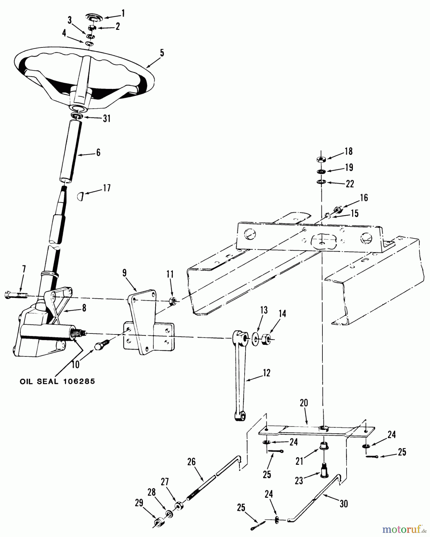 Toro Neu Mowers, Lawn & Garden Tractor Seite 2 91-20RG01 (D-250) - Toro D-250 10-Speed Tractor, 1980 STEERING GEAR, PITMAN ARM AND BRACKET