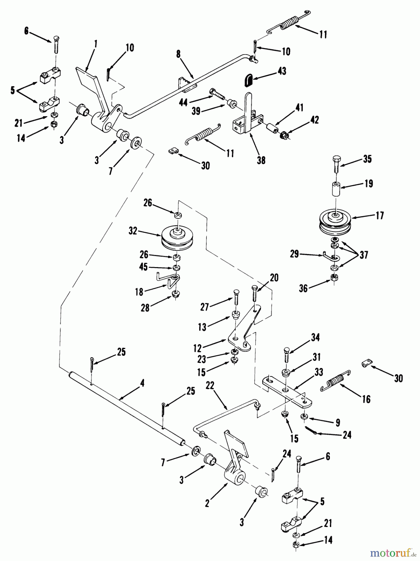Toro Neu Mowers, Lawn & Garden Tractor Seite 2 82-08BP01 (B-81) - Toro B-81 4-Speed Tractor, 1978 BRAKE AND CLUTCH LINKAGE