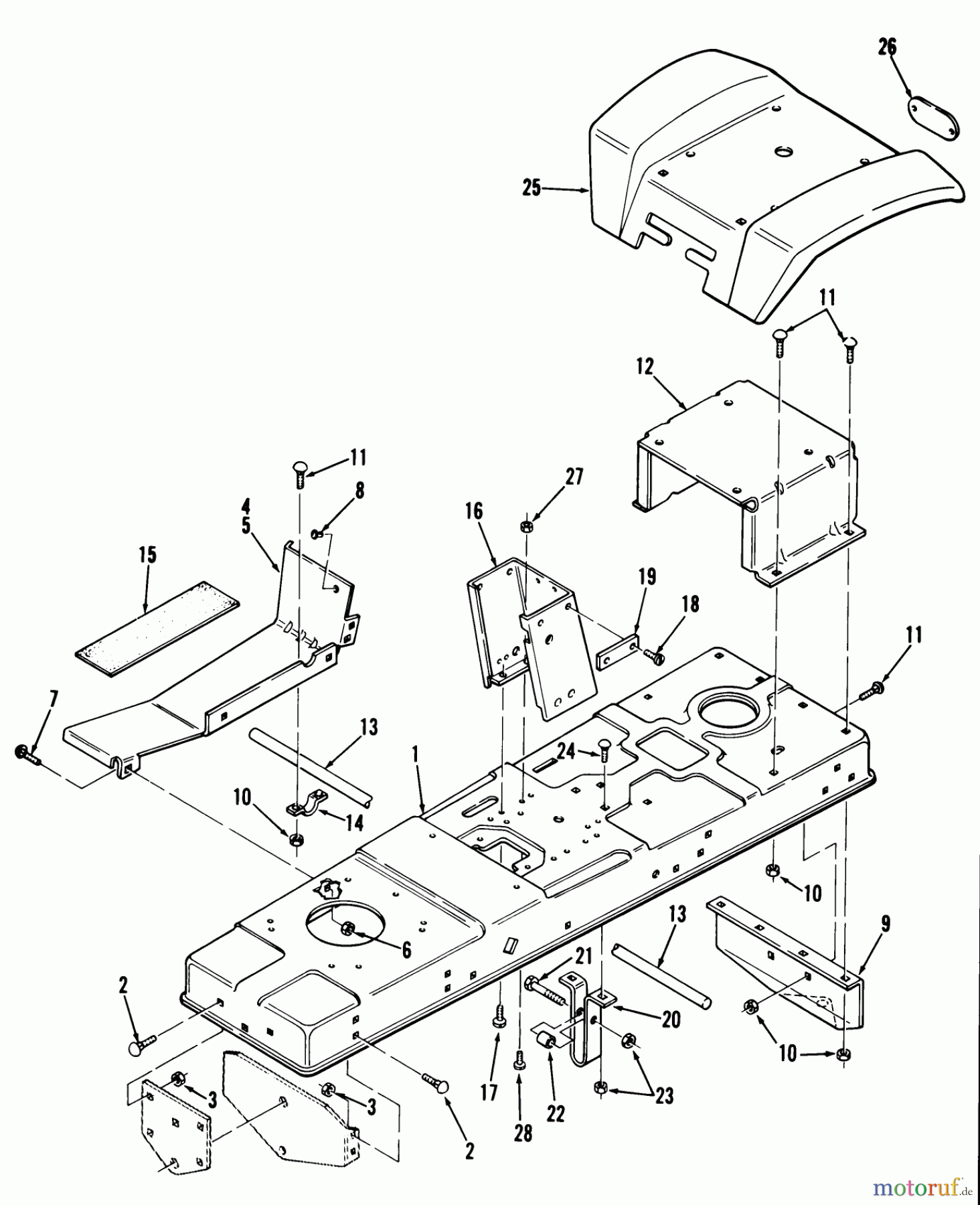 Toro Neu Mowers, Lawn & Garden Tractor Seite 2 82-08BP01 (B-81) - Toro B-81 4-Speed Tractor, 1978 FRAME, SHEET METAL AND COVERS #2