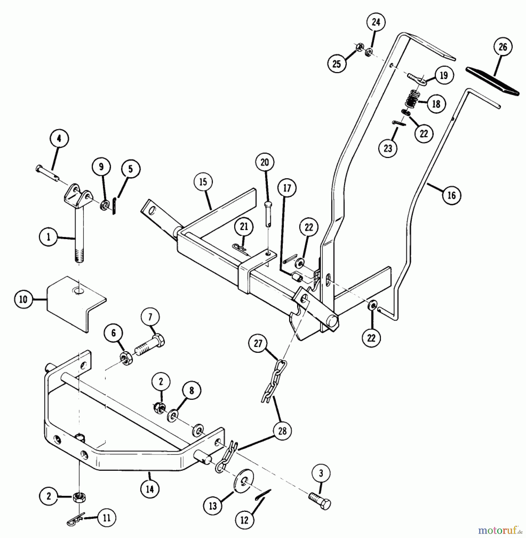 Toro Neu Accessories, Mower 85560 - Toro Sleeve Hitch, 1976 SLEEVE HITCH AND MANUAL LIFT FACTORY ORDER NUMBER 8-5560