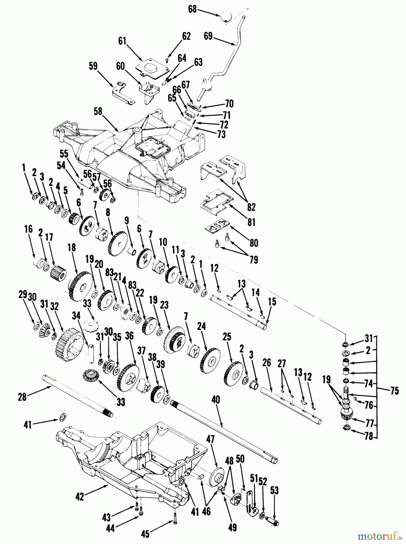 Toro Neu Mowers, Lawn & Garden Tractor Seite 2 92-11BF01 (B-111) - Toro B-111 6-Speed Tractor, 1979 6-SPEED TRANSMISSION #2