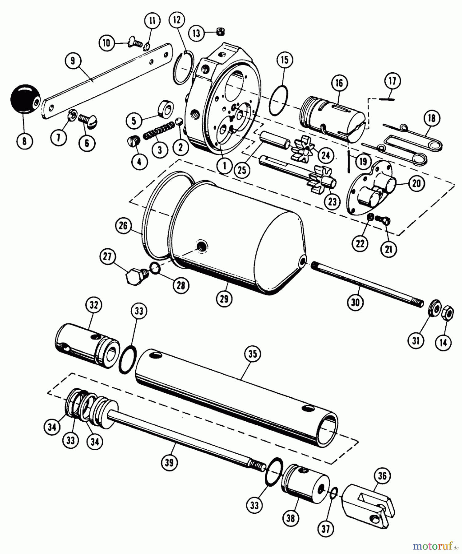 Toro Neu Mowers, Lawn & Garden Tractor Seite 2 953 - Toro 953 Tractor, 1963 953 HYDRAULIC UNIT PARTS LIST