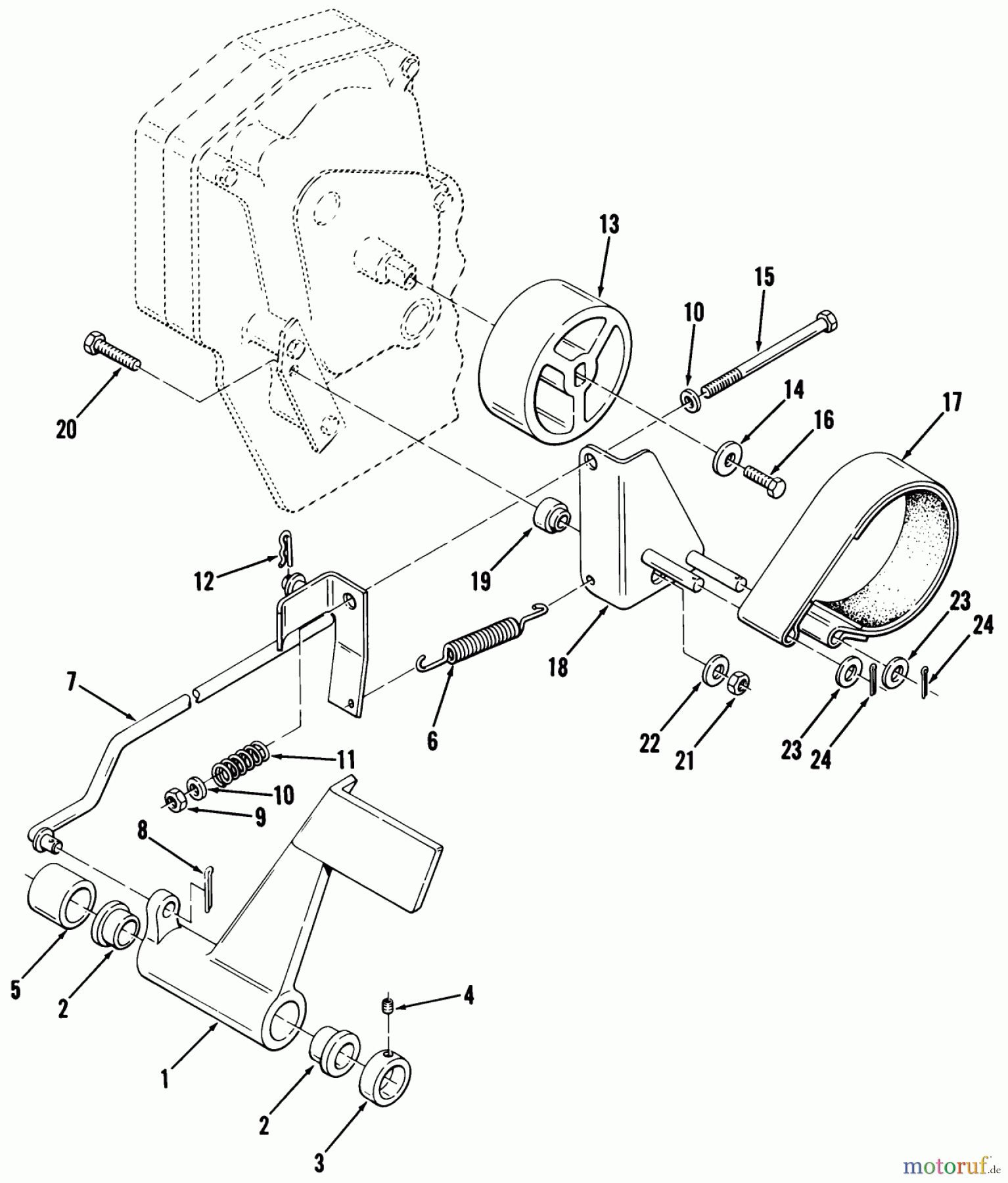 Toro Neu Mowers, Lawn & Garden Tractor Seite 2 A1-114201 (GT-1142) - Toro GT-1142 8-Speed Tractor, 1982 CLUTCH, BRAKE AND SPEED CONTROL LINKAGE #3