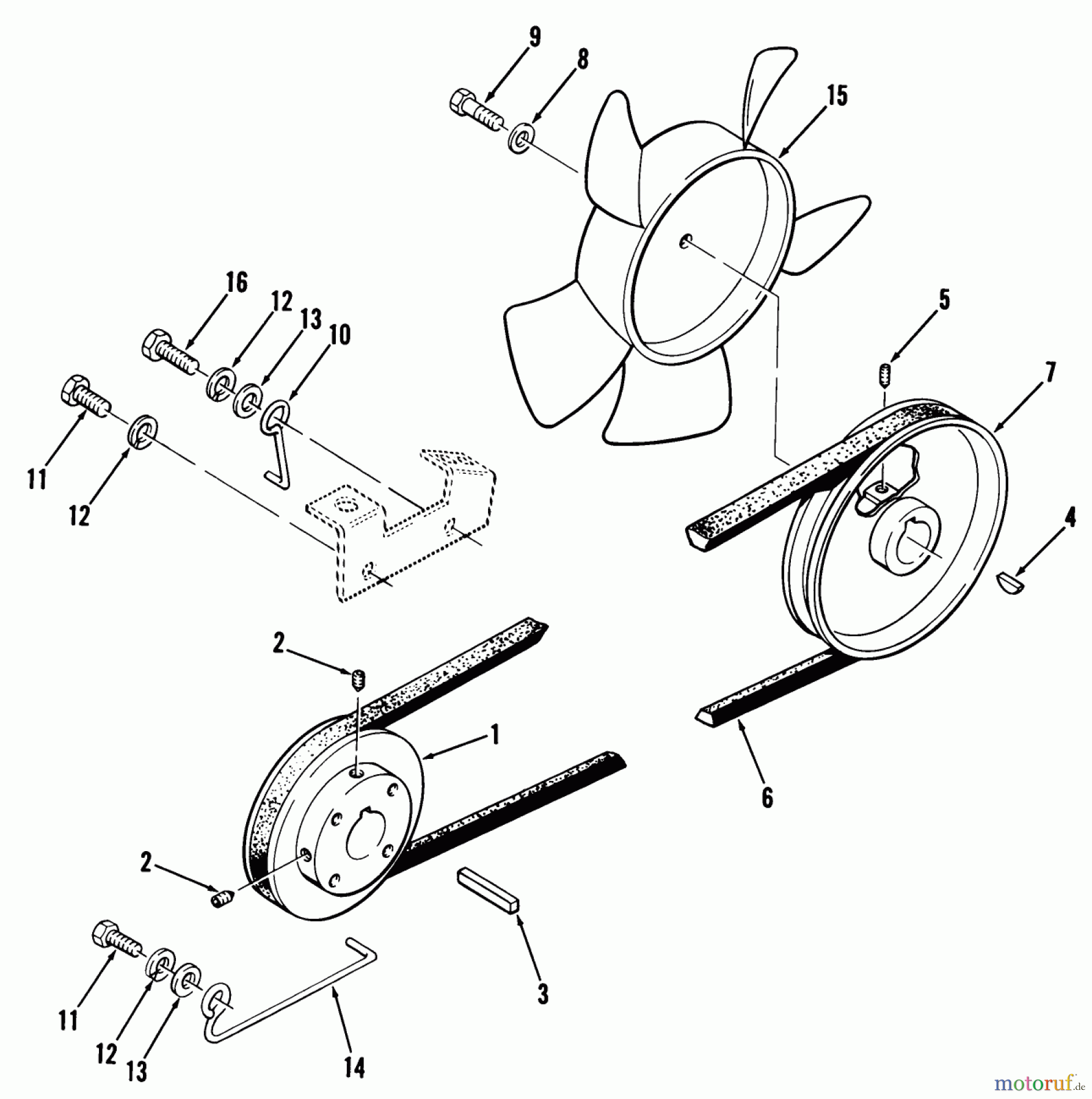 Toro Neu Mowers, Lawn & Garden Tractor Seite 2 A1-114201 (GT-1142) - Toro GT-1142 8-Speed Tractor, 1982 DRIVE BELT AND PULLEYS