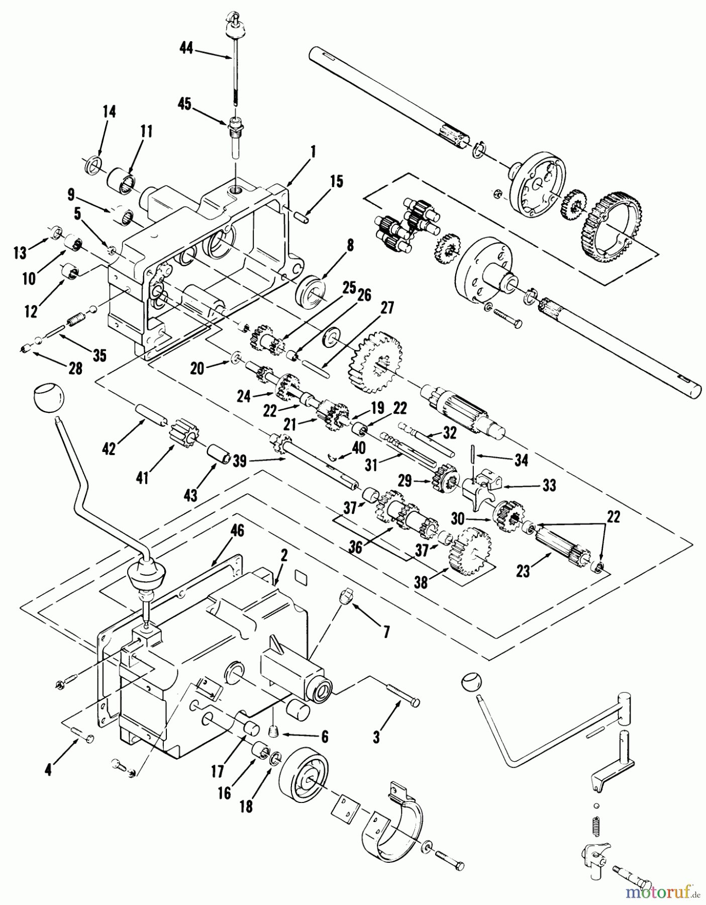 Toro Neu Mowers, Lawn & Garden Tractor Seite 2 A1-114201 (GT-1142) - Toro GT-1142 8-Speed Tractor, 1982 MECHANICAL TRANSMISSION-8 SPEED #1
