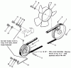 Toro A1-164202 (GT-1642) - GT-1642 Twin 8-Speed Tractor, 1983 Ersatzteile DRIVE BELT AND PULLEYS