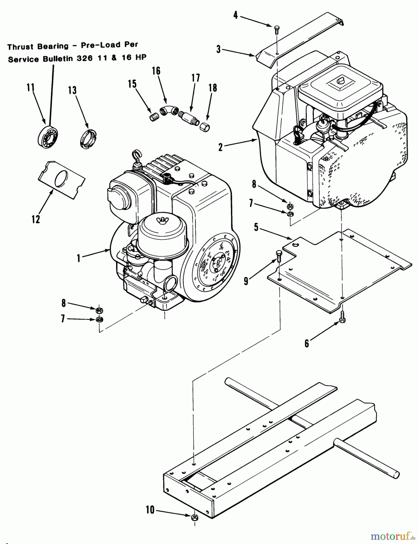 Toro Neu Mowers, Lawn & Garden Tractor Seite 2 A1-164202 (GT-1642) - Toro GT-1642 Twin 8-Speed Tractor, 1983 ENGINES