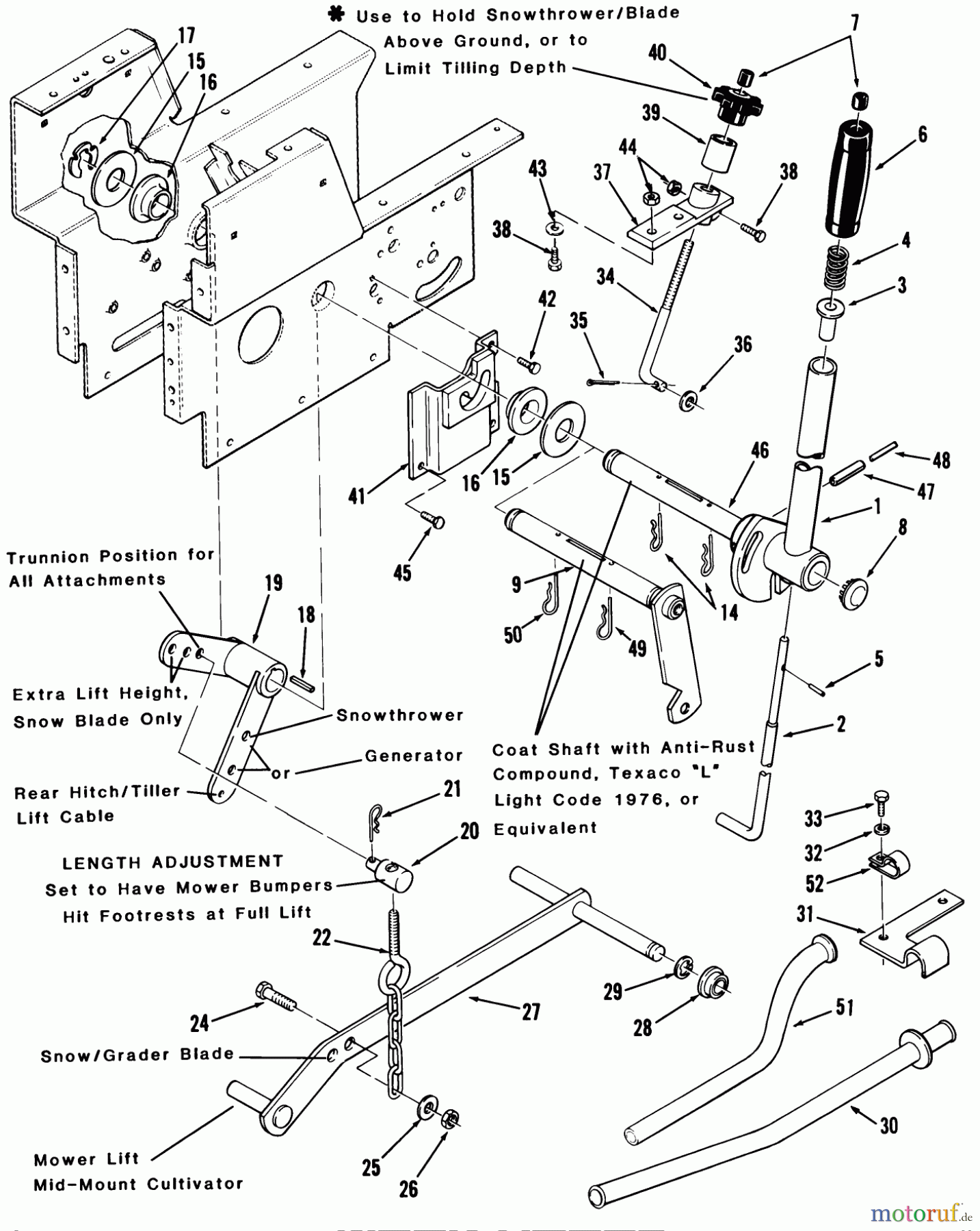 Toro Neu Mowers, Lawn & Garden Tractor Seite 2 D1-184801 (GT-1848) - Toro GT-1848 Twin Automatic Tractor, 1983 LIFT LINKAGE