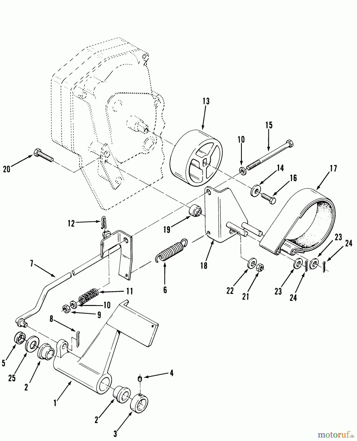 Toro Neu Mowers, Lawn & Garden Tractor Seite 2 A1-16B801 (GT-1600) - Toro GT-1600 Twin 8-Speed Tractor, 1984 CLUTCH, BRAKE AND SPEED CONTROL LINKAGE #3