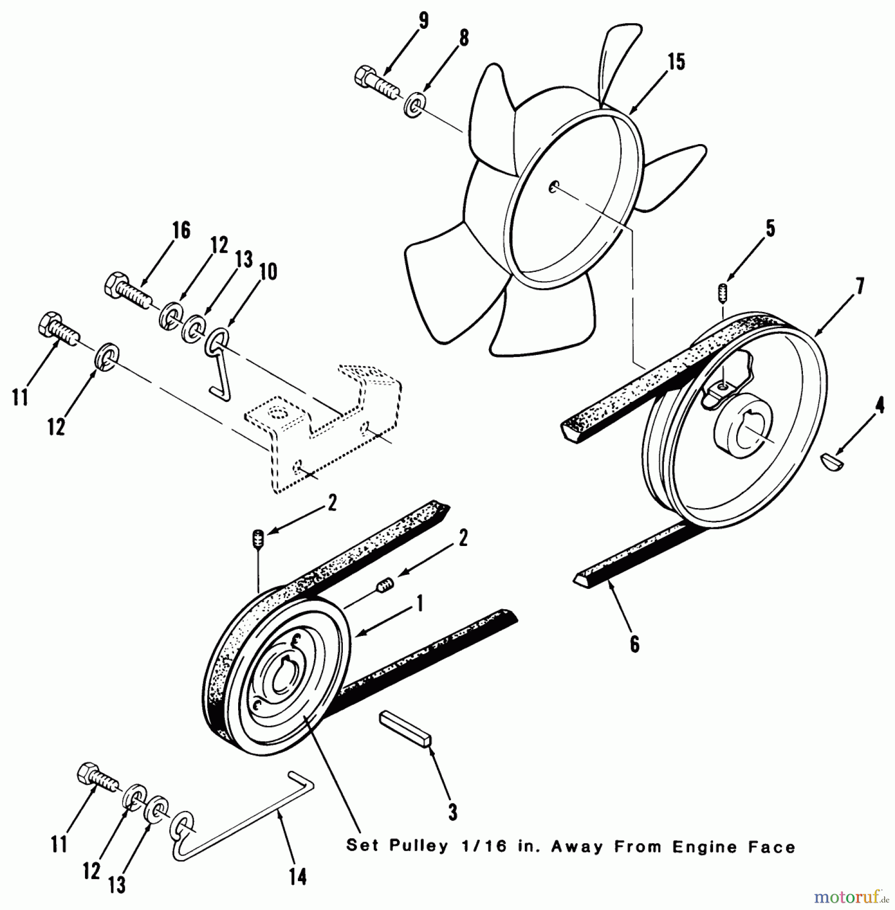 Toro Neu Mowers, Lawn & Garden Tractor Seite 2 A1-18BE01 (GT-1800) - Toro GT-1800 Twin Automatic Tractor, 1984 DRIVE BELT AND PULLEYS