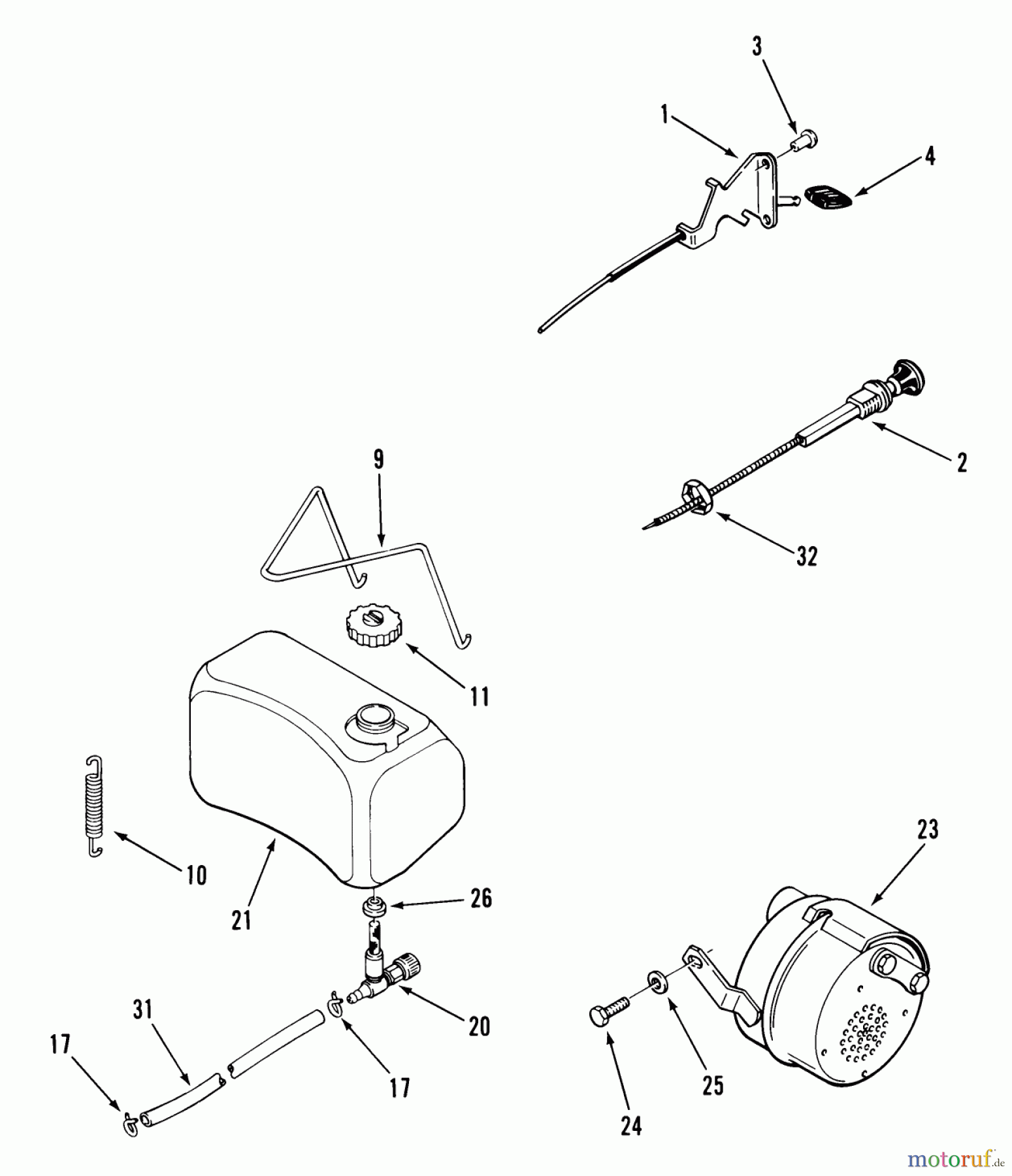Toro Neu Mowers, Lawn & Garden Tractor Seite 2 D2-113601 (LT-1136) - Toro LT-1136 3-Speed Tractor, 1983 FUEL AND EXHAUST SYSTEMS