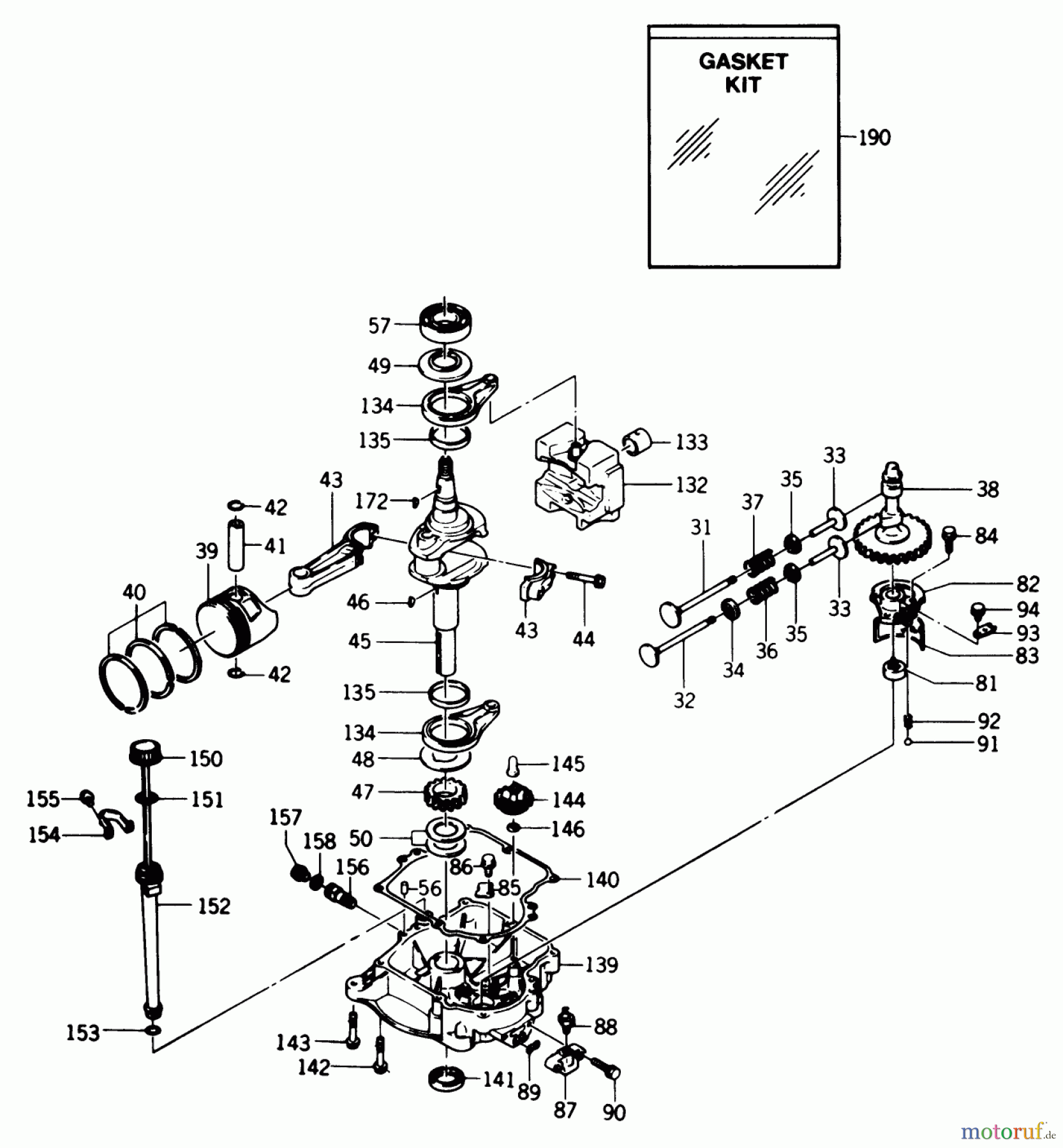 Toro Neu Mowers, Lawn & Garden Tractor Seite 2 A2-12KE02 (212-H) - Toro 212-H Tractor, 1991 (1000001-1999999) CRANKSHAFT AND CAMSHAFT