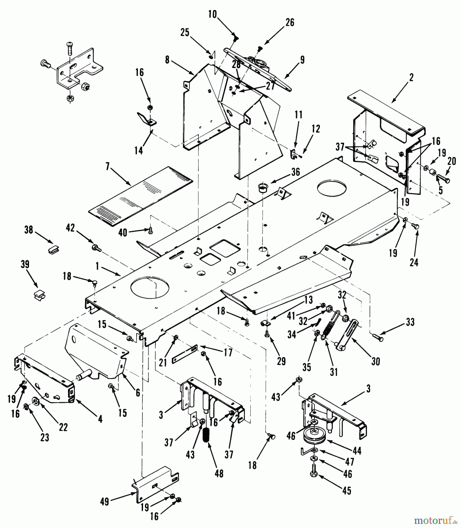 Toro Neu Mowers, Lawn & Garden Tractor Seite 2 A2-12KE02 (212-H) - Toro 212-H Tractor, 1991 (1000001-1999999) FRAME ASSEMBLY
