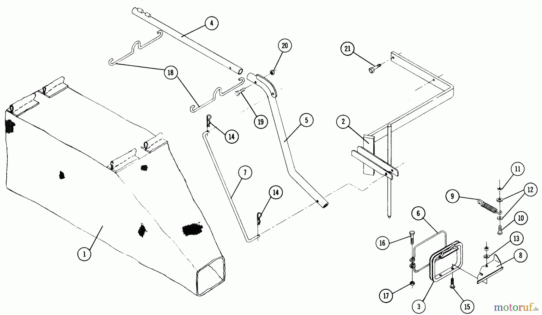 Toro Neu Accessories, Mower 86650 - Toro Grass Bag, 1975 PARTS LIST FOR GRASS CATCHER (FACTORY ORDER NUMBER 8-6650)