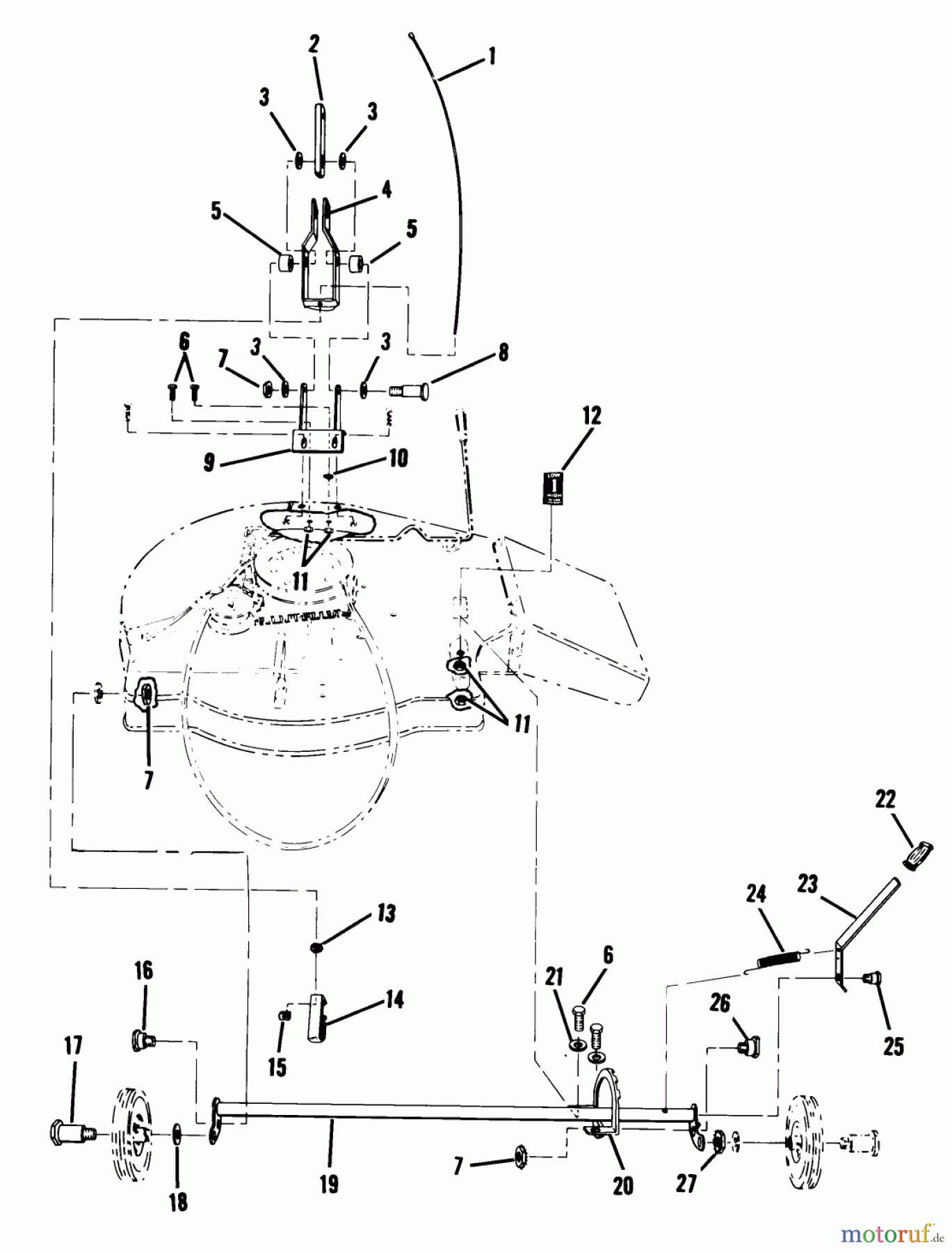 Toro Neu Accessories, Mower 86715 - Toro Height Adjustment Kit, 1976 PARTS LIST-HEIGHT ADJUST KIT FACTORY ORDER NUMBER 8-6715