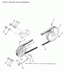 Toro E1-12K801 (312-8) - 312-8 Garden Tractor, 1988 Ersatzteile DRIVE BELT AND PULLEYS