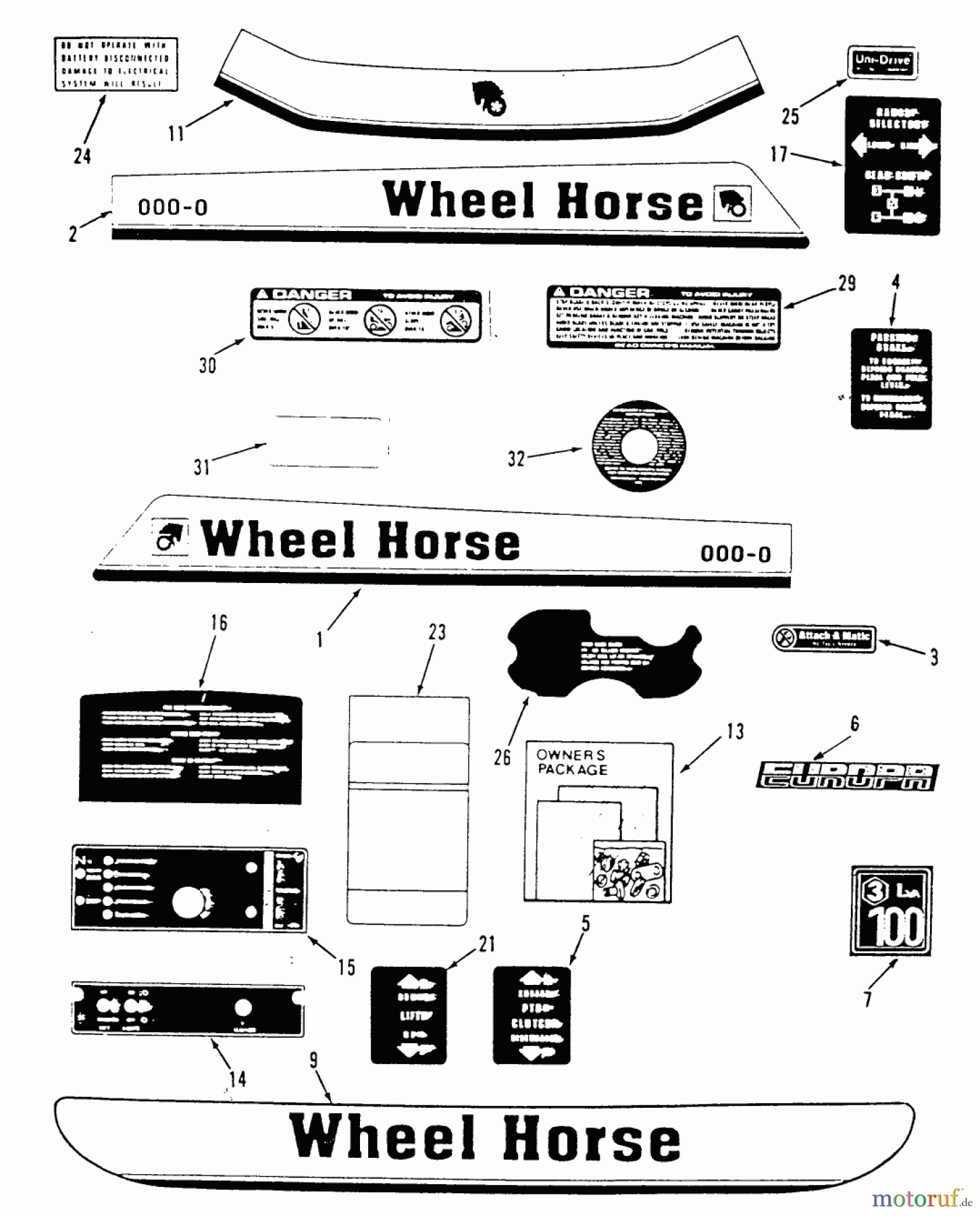 Toro Neu Mowers, Lawn & Garden Tractor Seite 2 B1-16O802 (316-8) - Toro 316-8 Garden Tractor, 1989 DECALS