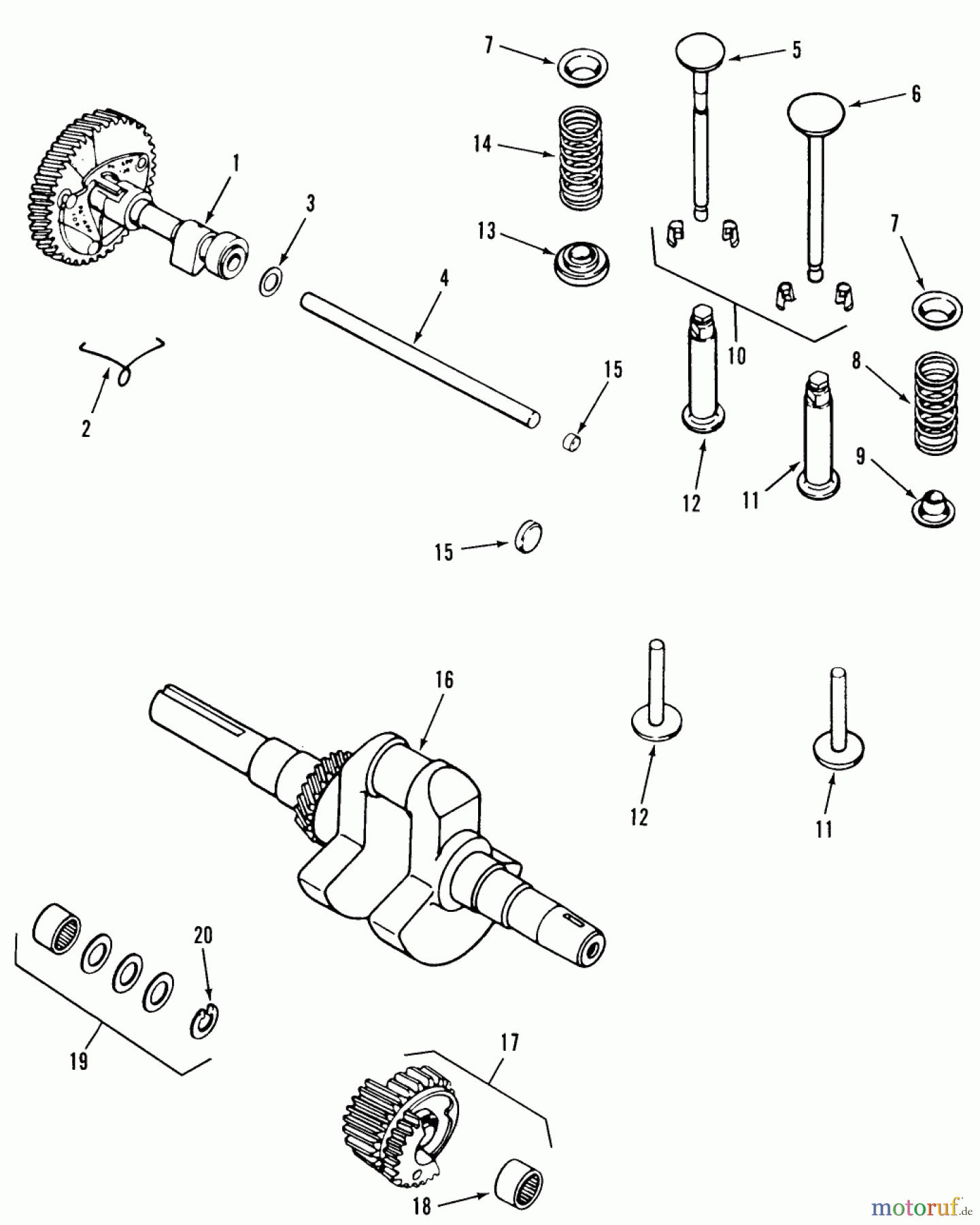Toro Neu Mowers, Lawn & Garden Tractor Seite 2 B1-16O802 (316-8) - Toro 316-8 Garden Tractor, 1989 KOHLER CAMSHAFT, CRANKSHAFT & VALVES