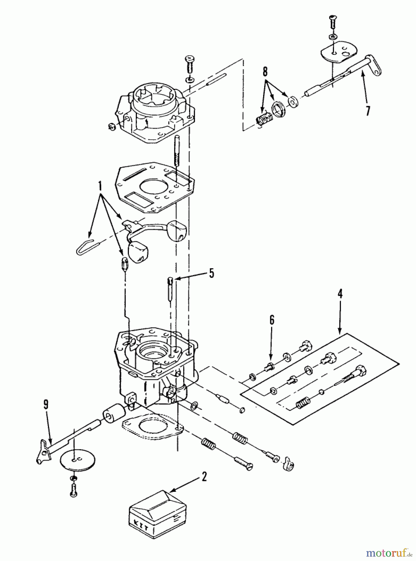 Toro Neu Mowers, Lawn & Garden Tractor Seite 2 R1-16O801 (316-8) - Toro 316-8 Garden Tractor, 1990 ONAN CARBURETOR COMPONENTS