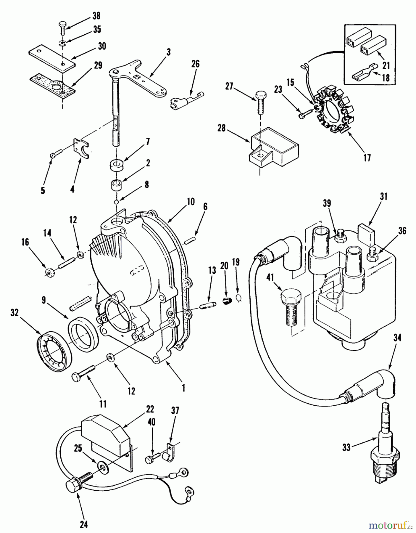 Toro Neu Mowers, Lawn & Garden Tractor Seite 2 R1-16O801 (316-8) - Toro 316-8 Garden Tractor, 1990 ONAN GEARCASE AND IGNITION CONTROLS