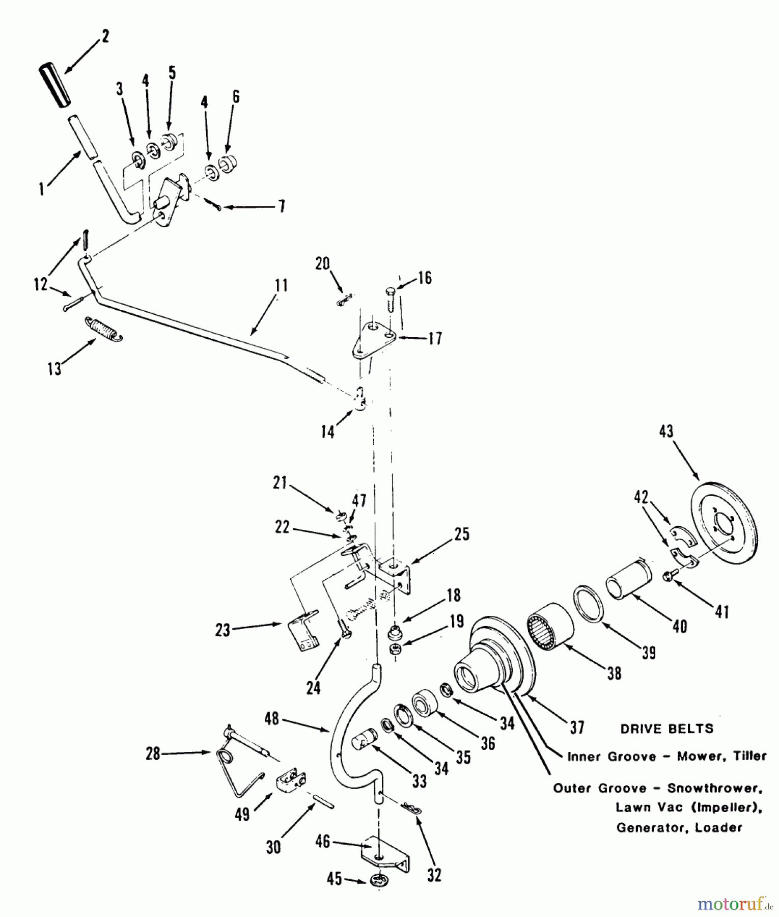 Toro Neu Mowers, Lawn & Garden Tractor Seite 2 R1-16O801 (316-8) - Toro 316-8 Garden Tractor, 1990 PTO CLUTCH AND CONTROL