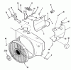 Toro R1-18OE01 (518-H) - 518-H Garden Tractor, 1990 Ersatzteile BLOWER HOUSING AND GOVERNOR