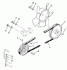 Toro R1-18OE01 (518-H) - 518-H Garden Tractor, 1990 Ersatzteile DRIVE BELT AND PULLEYS