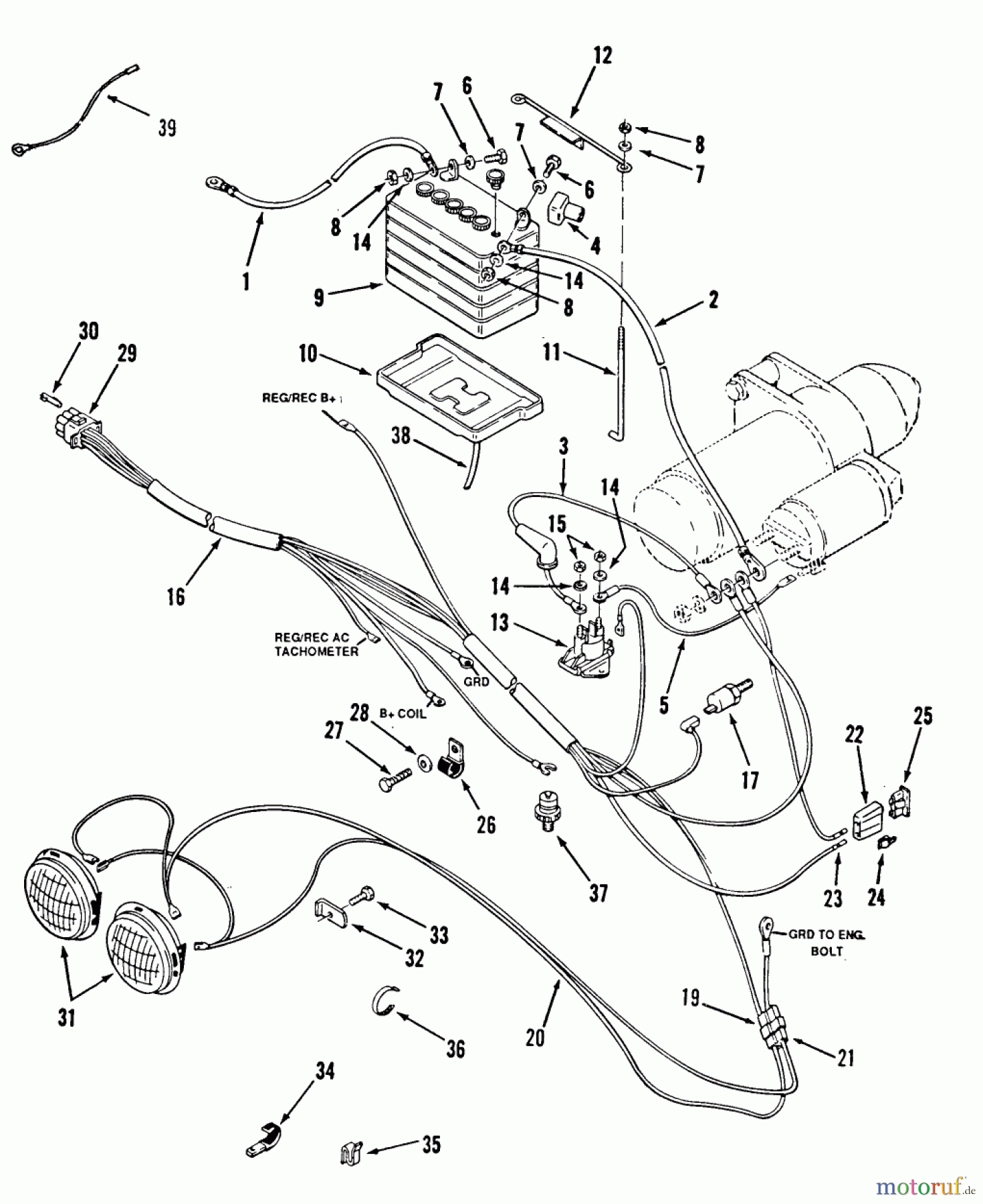 Toro Neu Mowers, Lawn & Garden Tractor Seite 2 R1-18OE01 (518-H) - Toro 518-H Garden Tractor, 1990 ELECTRICAL SYSTEM #2