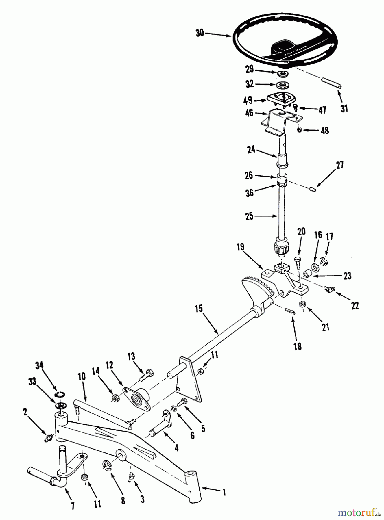 Toro Neu Mowers, Lawn & Garden Tractor Seite 2 R1-18OE01 (518-H) - Toro 518-H Garden Tractor, 1990 FRONT AXLE AND STEERING