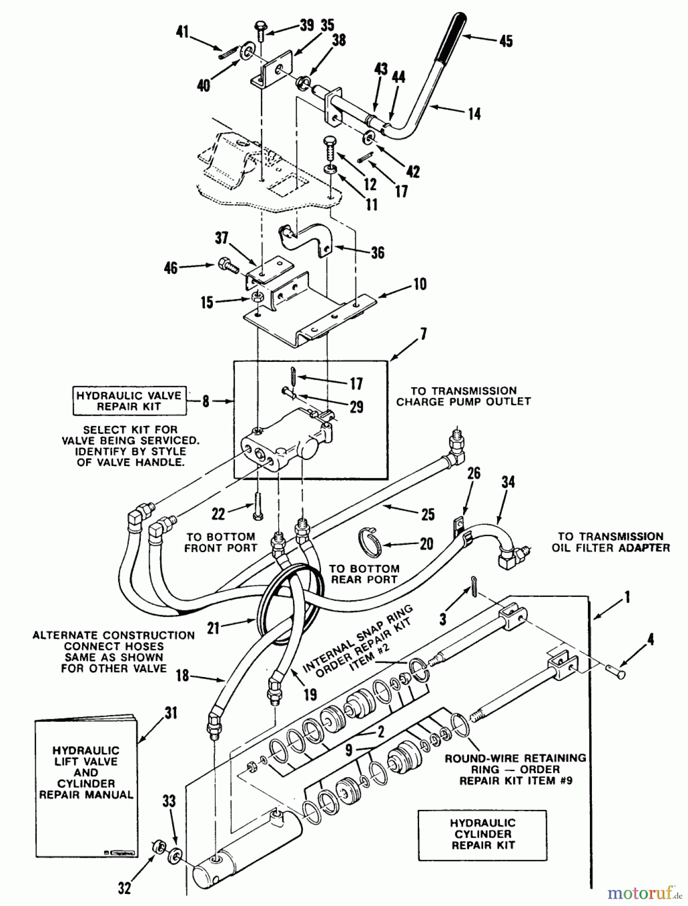 Toro Neu Mowers, Lawn & Garden Tractor Seite 2 R1-18OE01 (518-H) - Toro 518-H Garden Tractor, 1990 HYDRAULIC SYSTEM