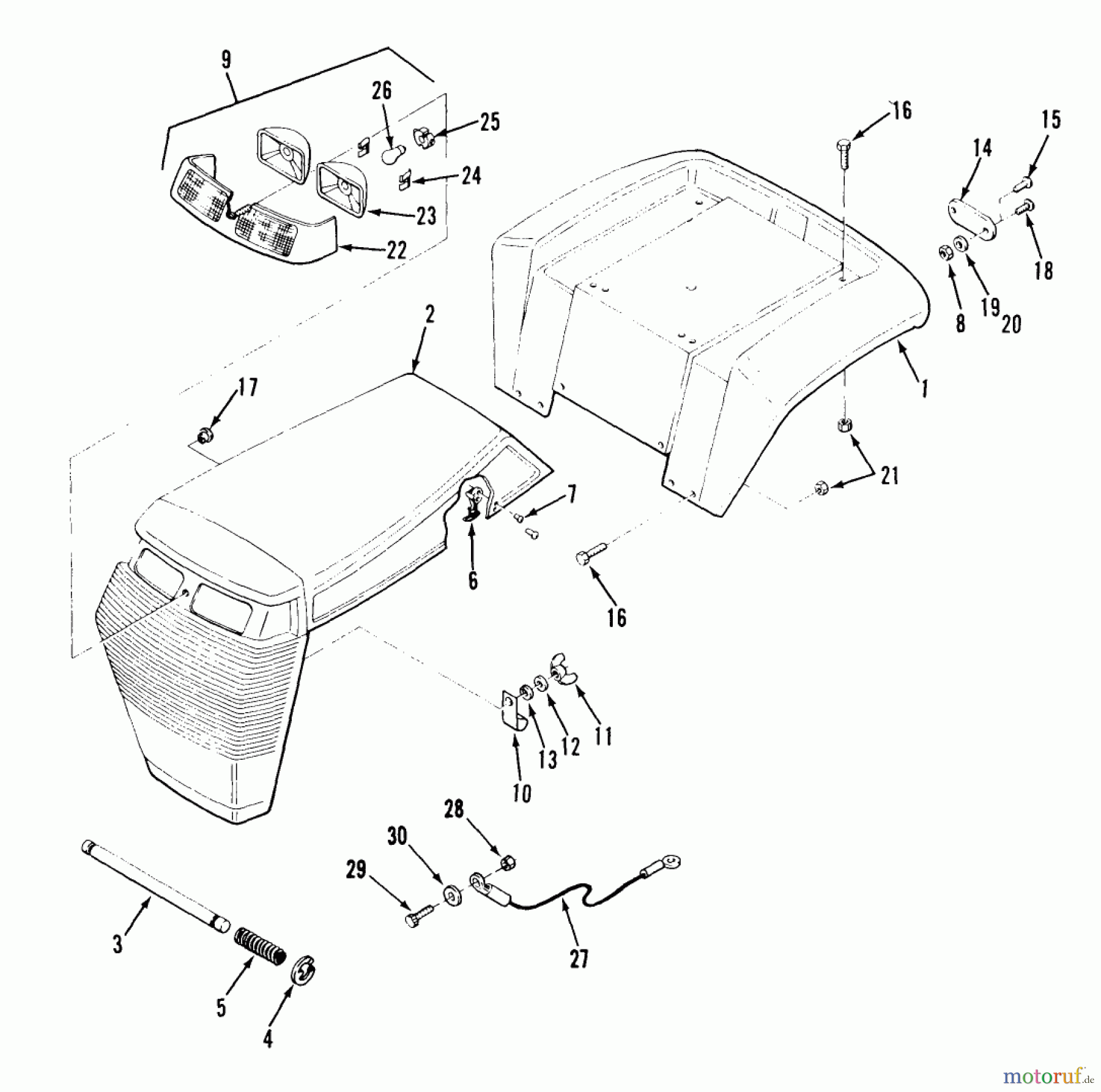 Toro Neu Mowers, Lawn & Garden Tractor Seite 2 E2-09K401 (210-4) - Toro 210-4 Tractor, 1988 FRAME, SHEET METAL AND COVERS #2