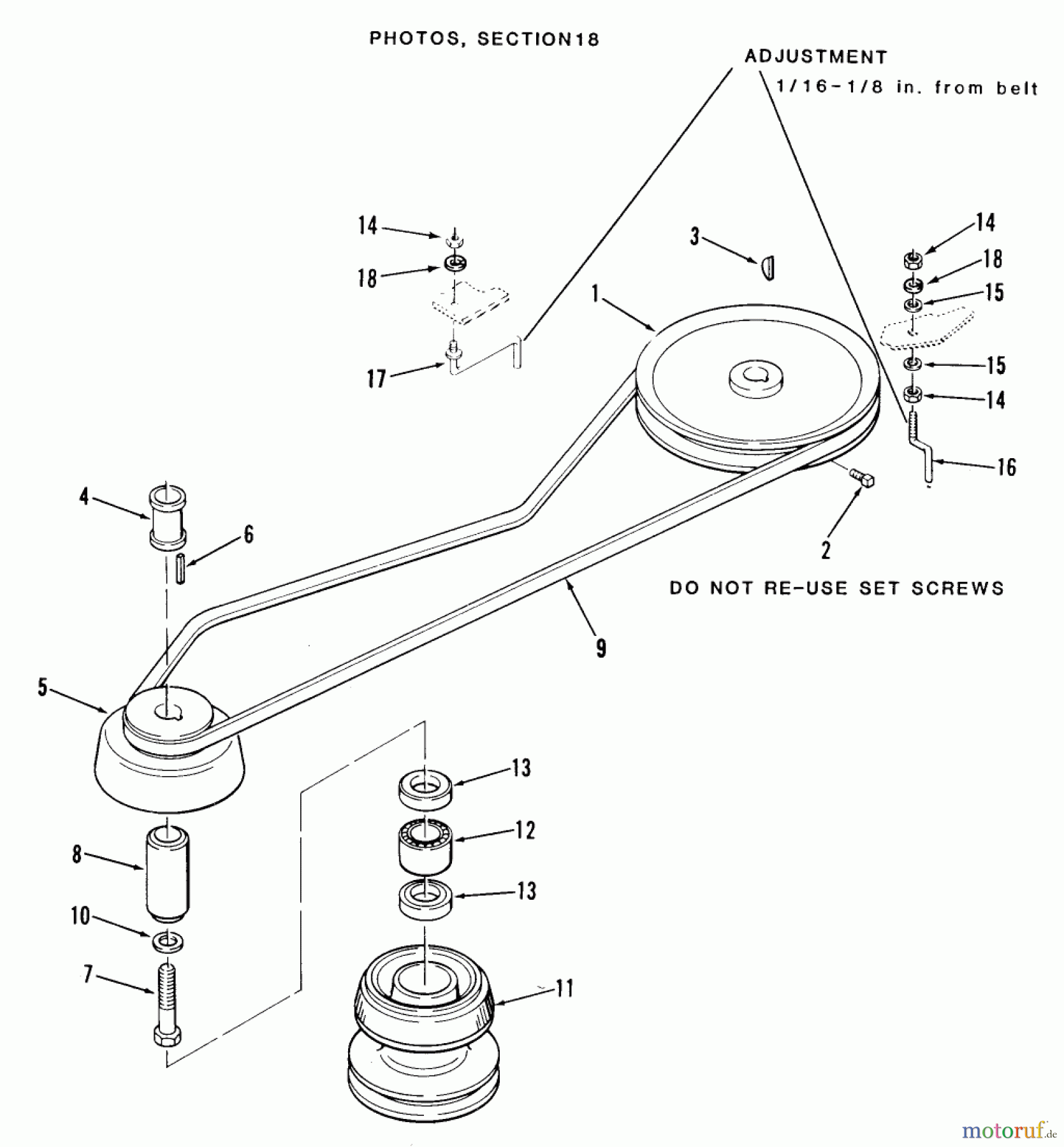 Toro Neu Mowers, Lawn & Garden Tractor Seite 2 E2-17K501 (227-5) - Toro 227-5 Tractor, 1988 DRIVE BELT AND PULLEYS