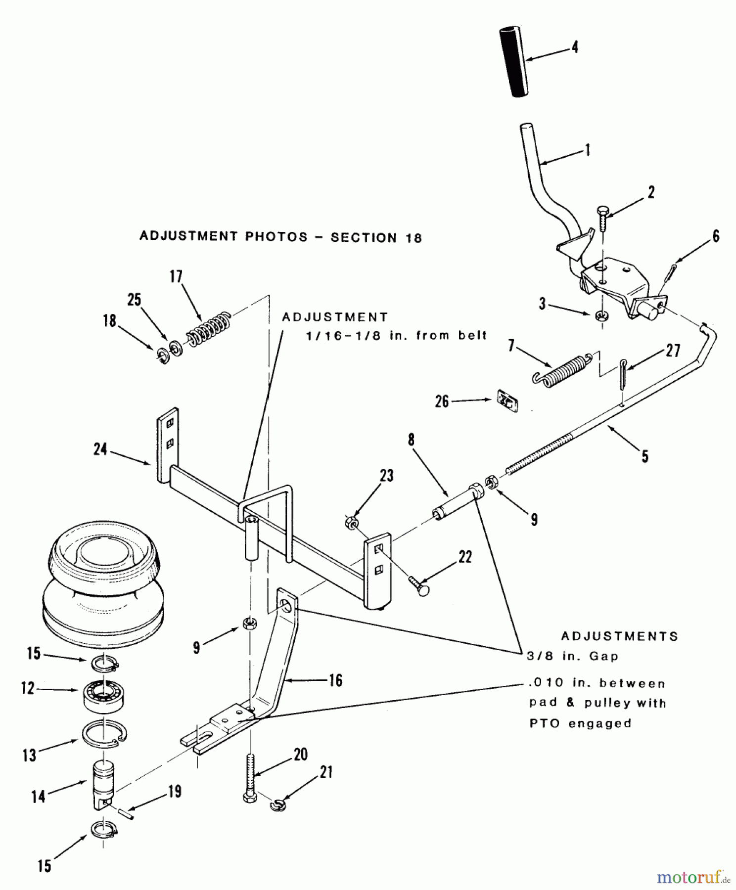 Toro Neu Mowers, Lawn & Garden Tractor Seite 2 F2-09K401 (220-4) - Toro 220-4 Tractor, 1988 PTO CLUTCH