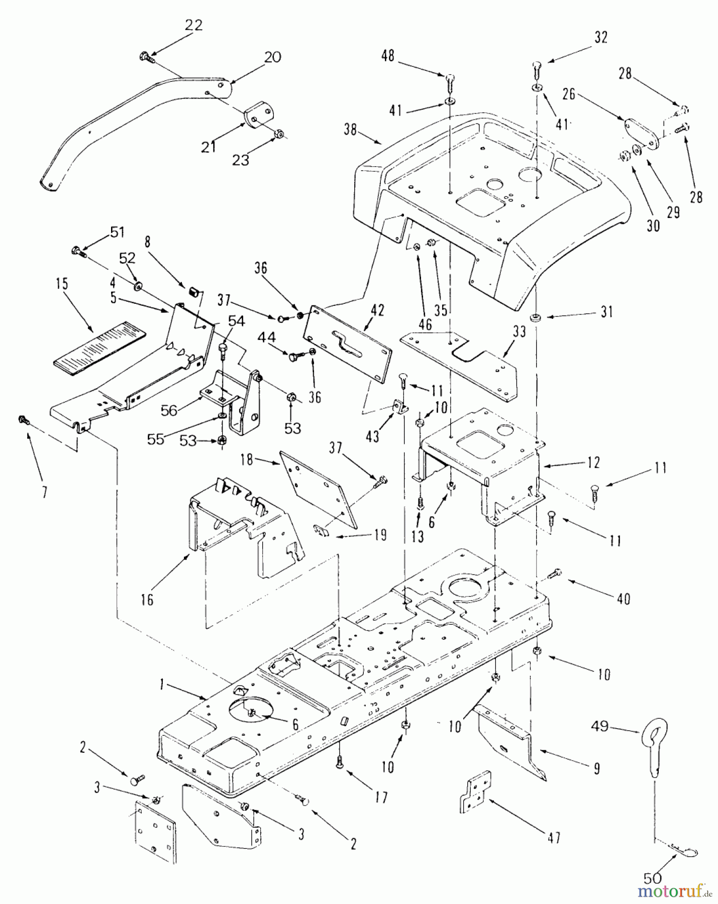 Toro Neu Mowers, Lawn & Garden Tractor Seite 2 E2-17K502 (227-5) - Toro 227-5 Tractor, 1989 FRAME, SHEET METAL AND COVERS #2